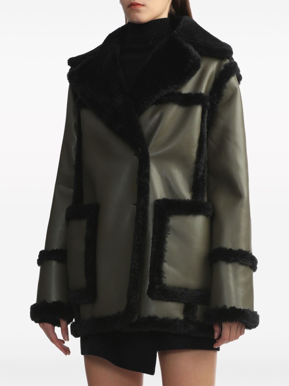 faux-shearling coated jacket - 3