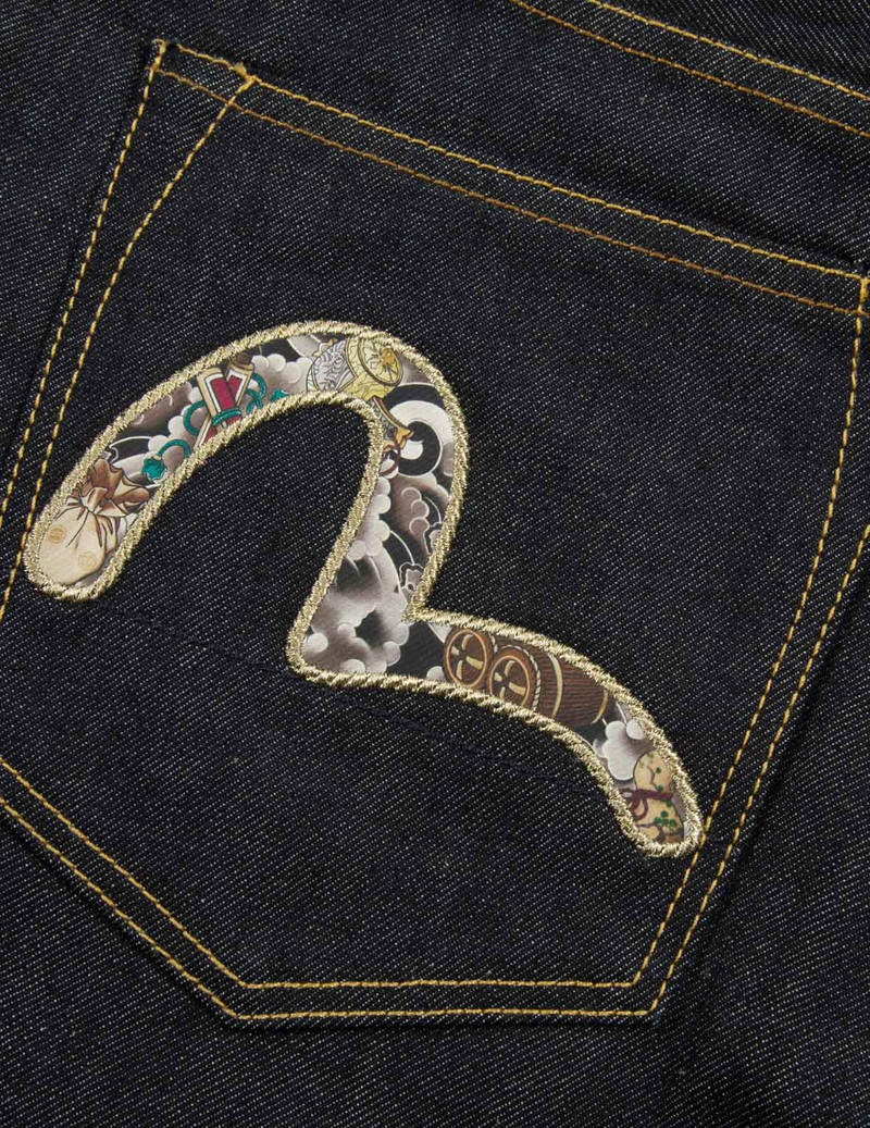 DEER AND SEAGULL EMBROIDERY SLIM FIT SELVEDGE DENIM JEANS #2010 8