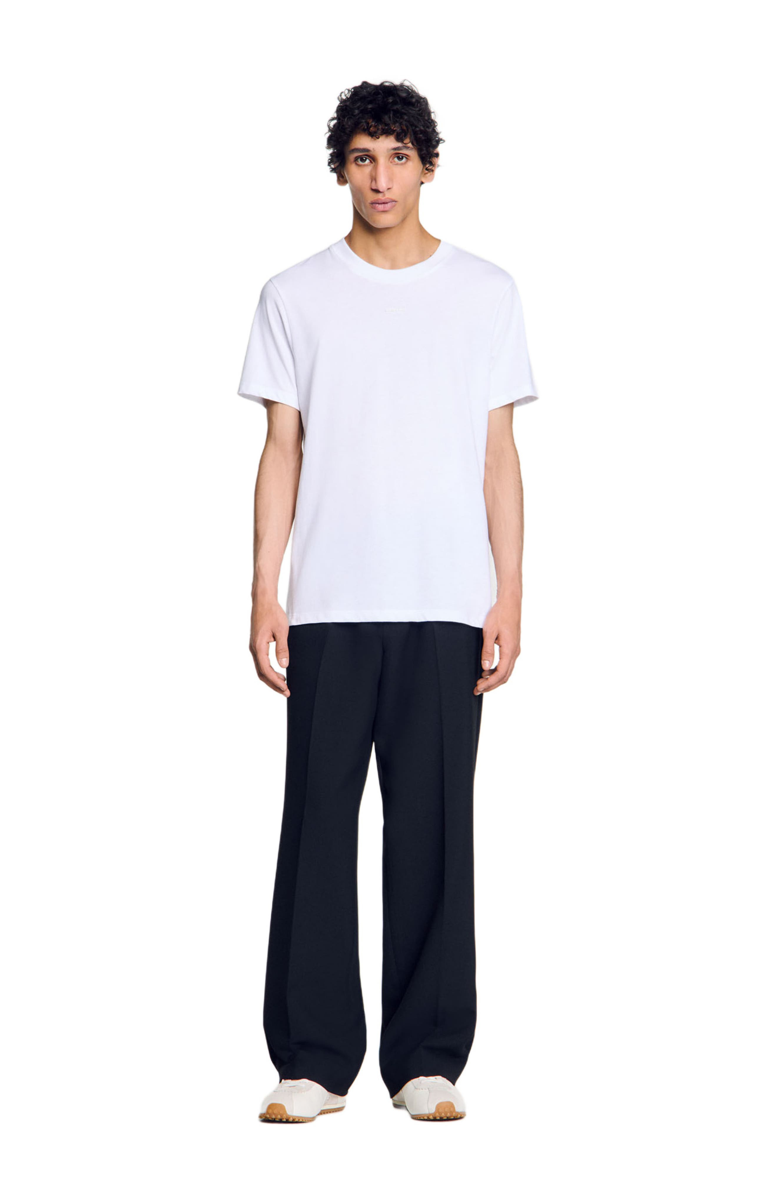 SANDRO Cotton T-shirt with logo in Optic White at Nordstrom - 1