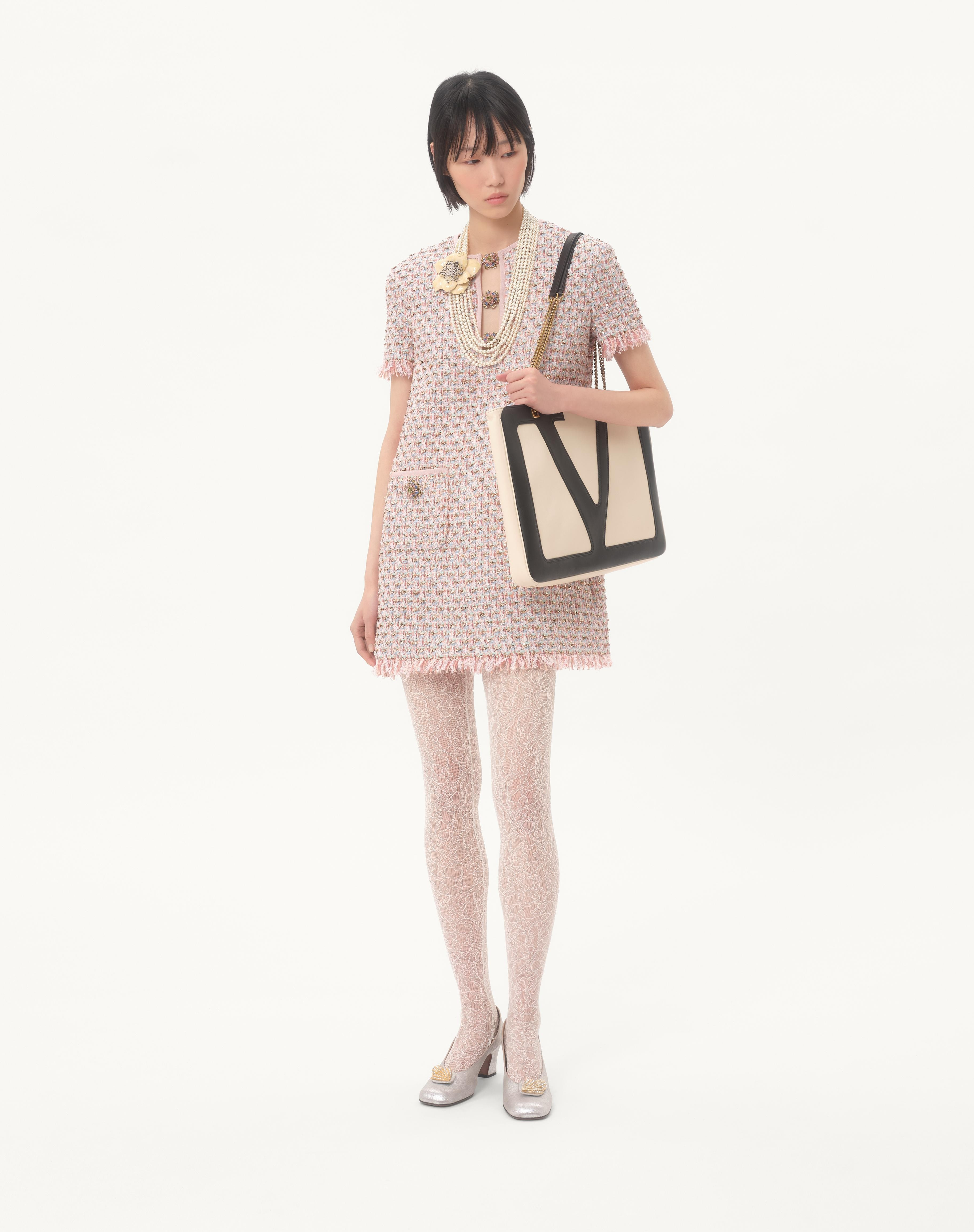 EMBROIDERED RIBBON TWEED SHORT DRESS - 2