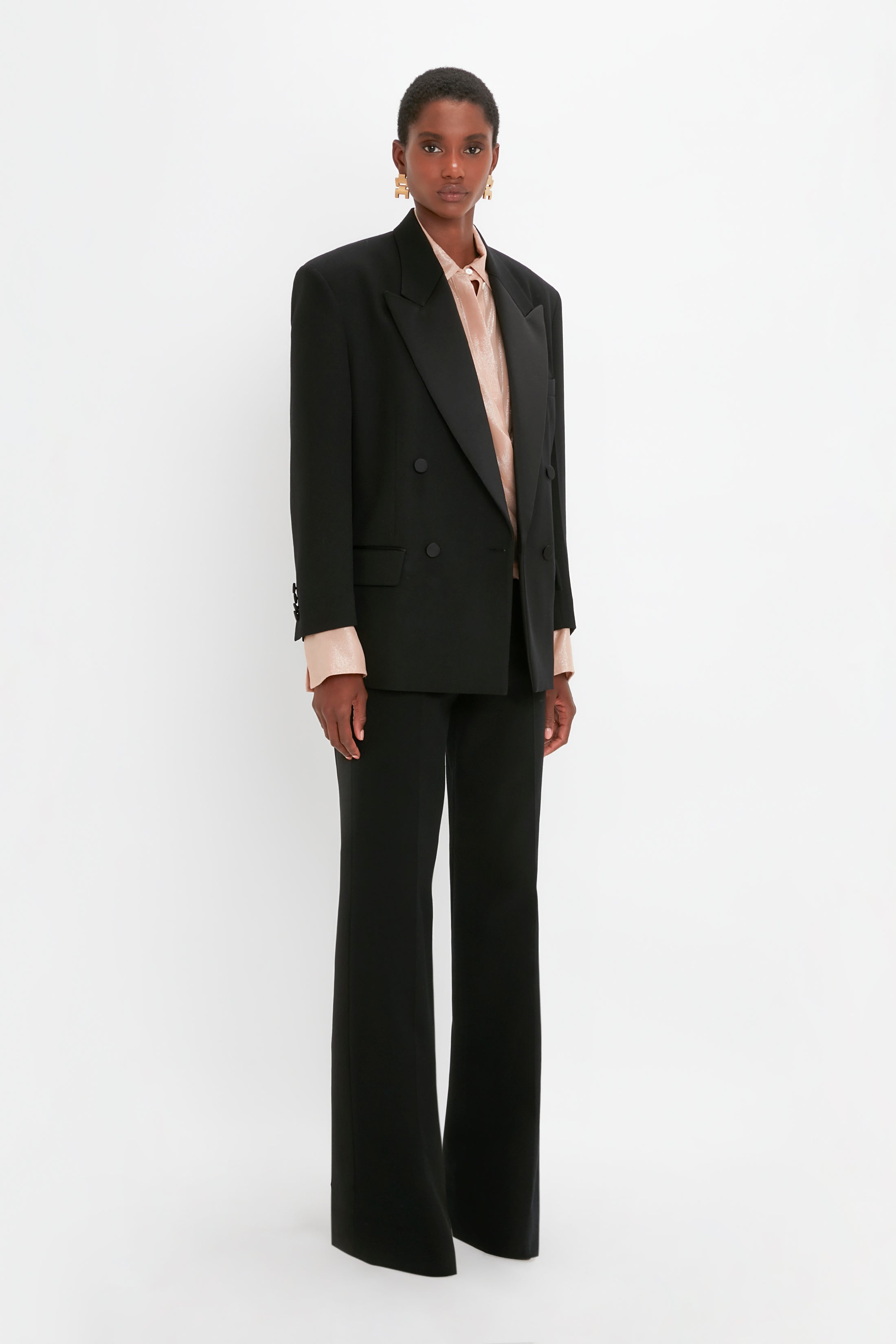 スーツ VICTORIA BECKHAM Women Suit Jackets 1324WJK005568ABLACK Blac Tailored Leather Biker Jacket In Black – Victoria Beckham Inc