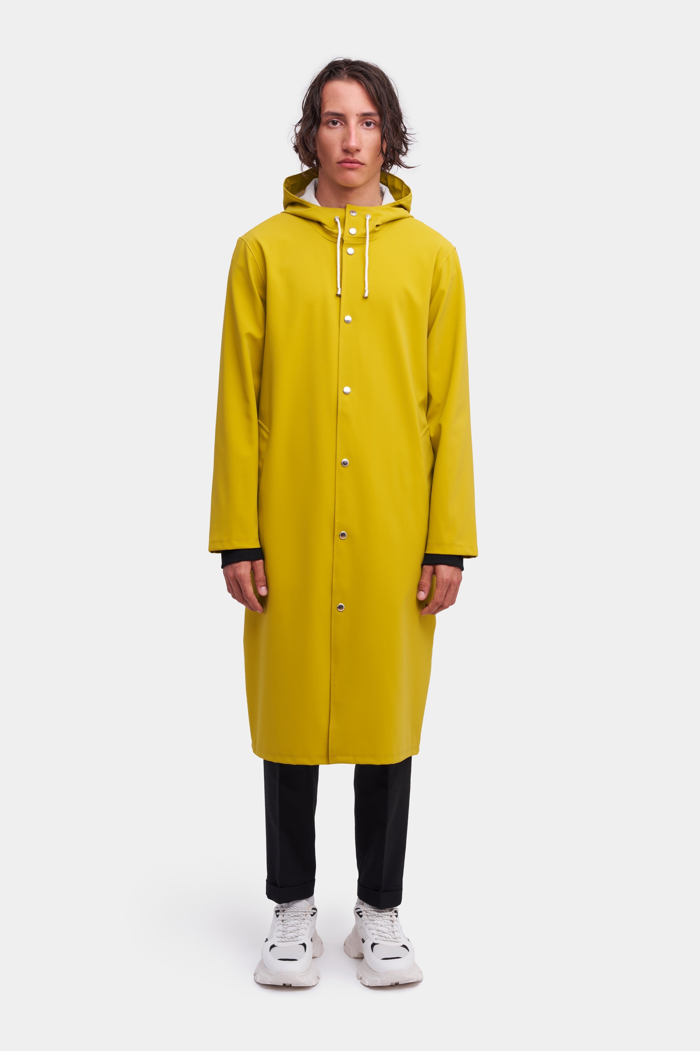 Stockholm Long Matte Print Raincoat Gold - 2