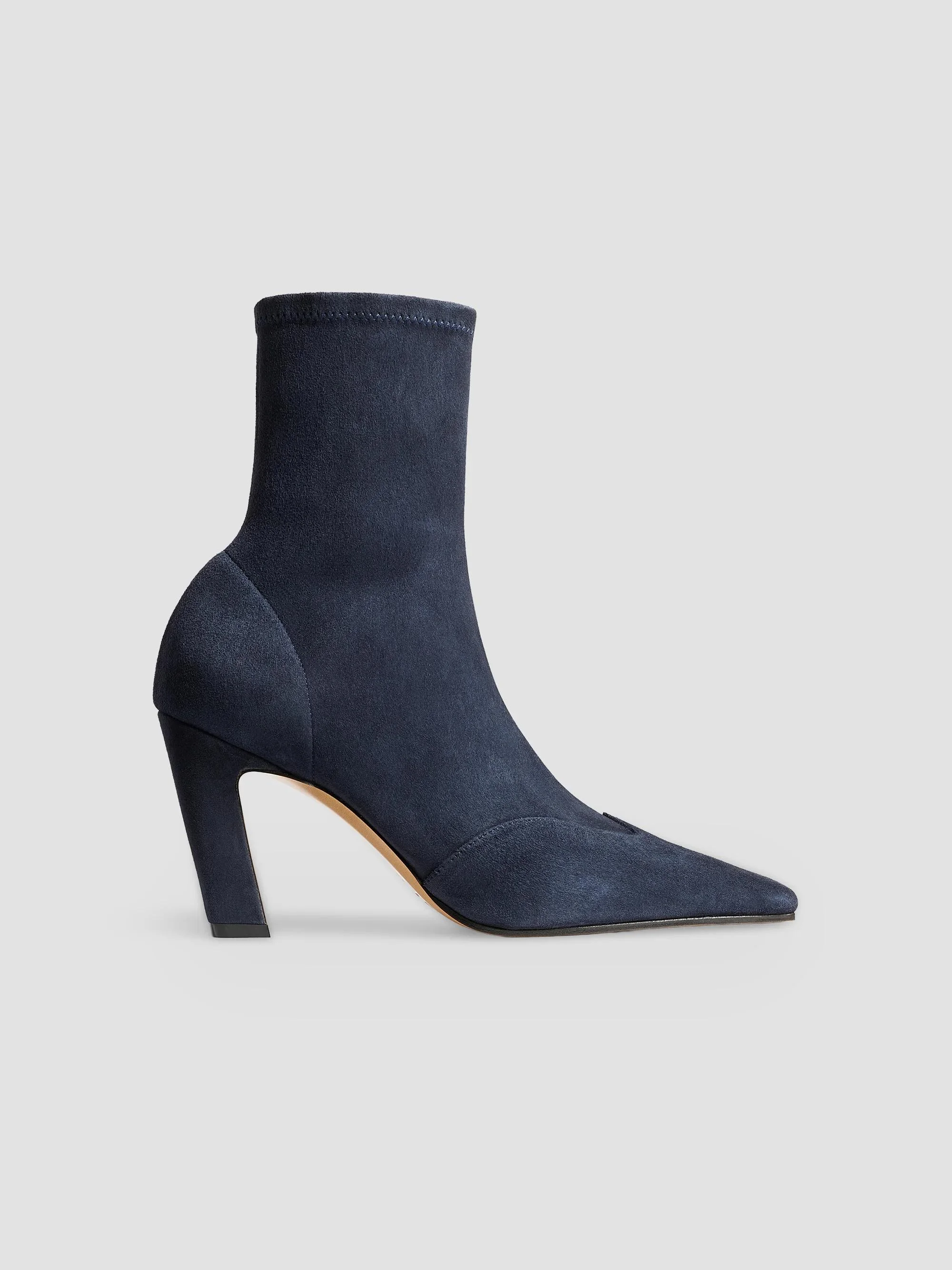 Women's Nevada 85MM Stretch Suede Ankle Boots - Midnight Navy - 1