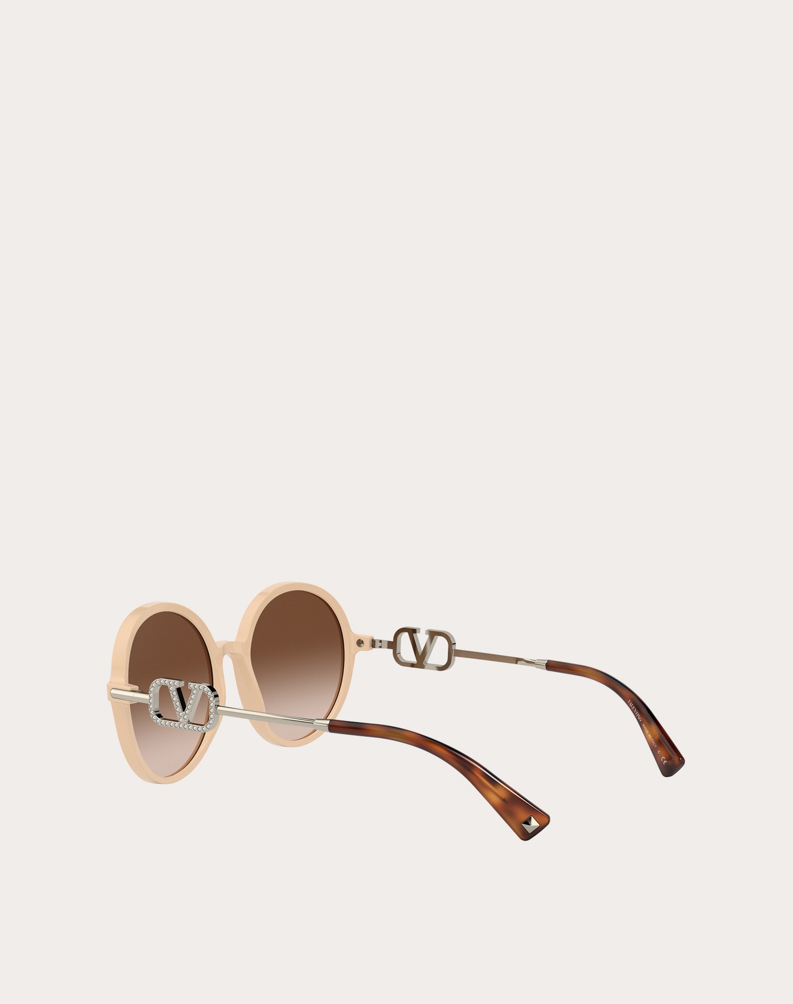 ROUND ACETATE FRAME WITH VLOGO SIGNATURE CRYSTALS - 4