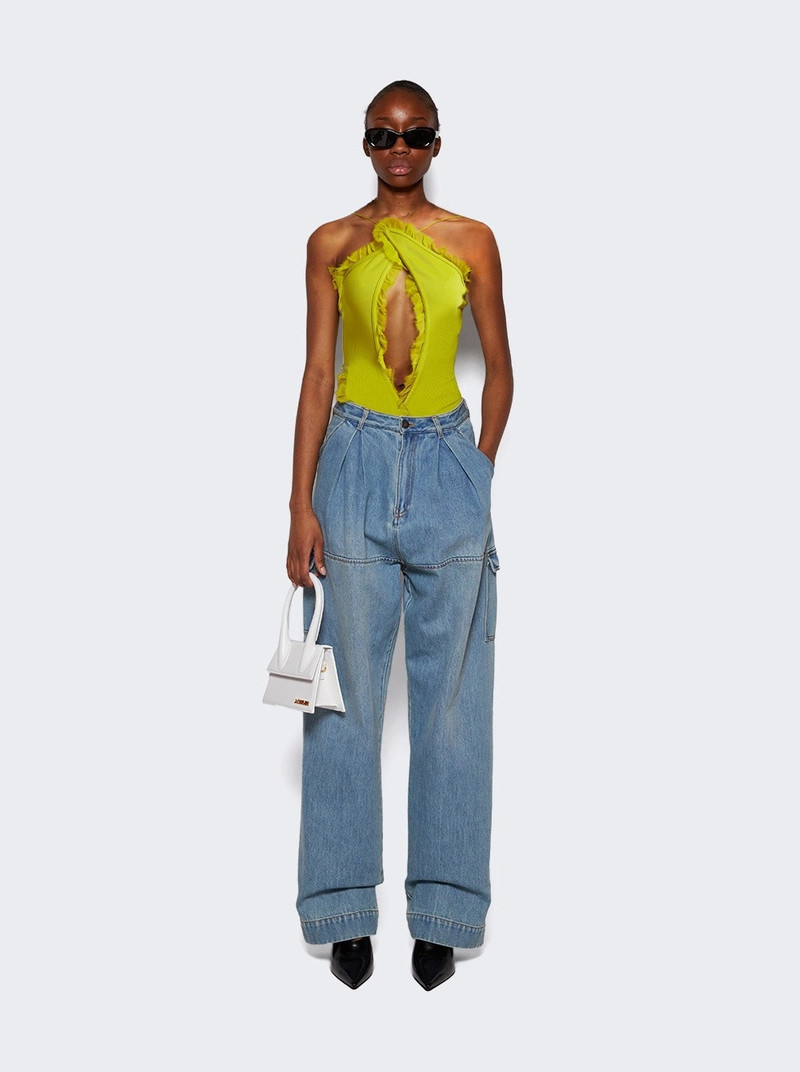 CHRISTOPHER ESBER Carina Interlinked Bodysuit Limeade outlook