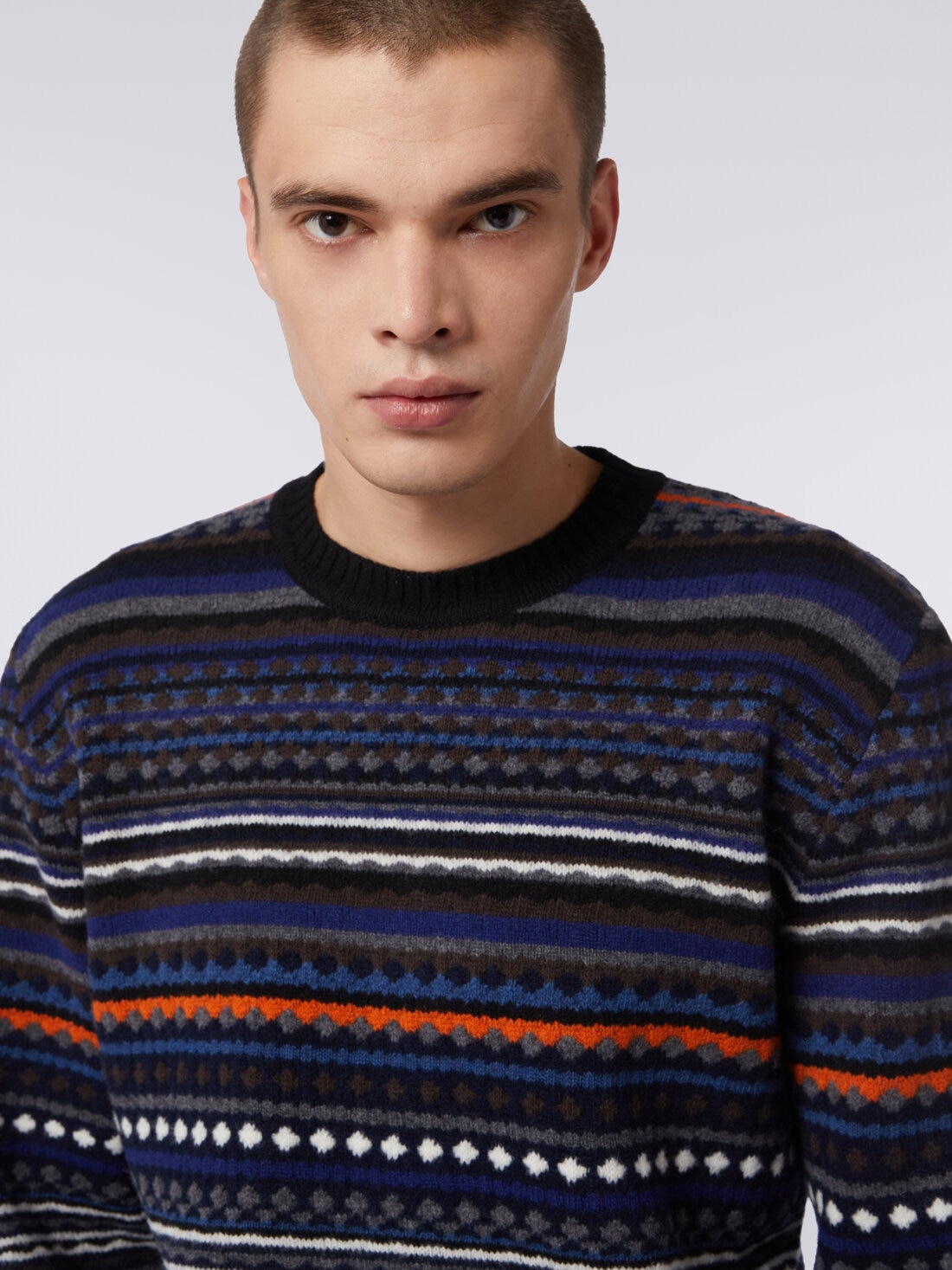 Jacquard wool crew-neck sweater - 5