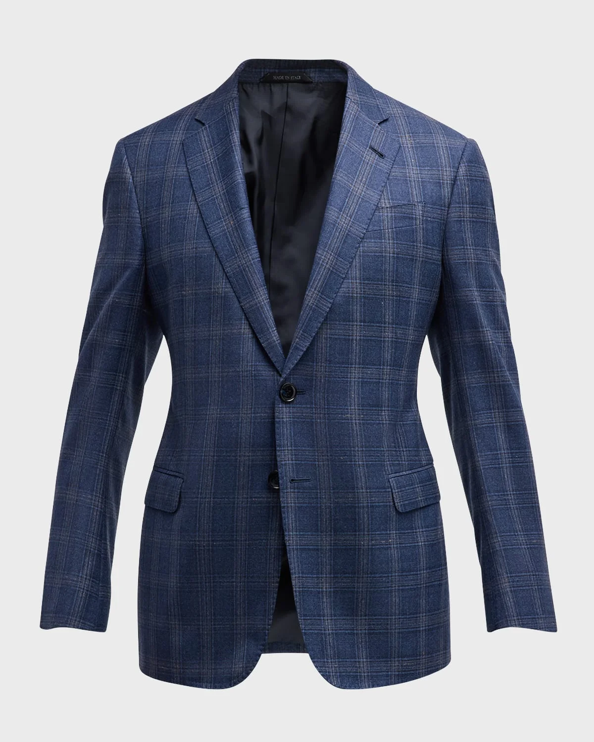Men's Plaid Wool-Cashmere Sport Coat - 1