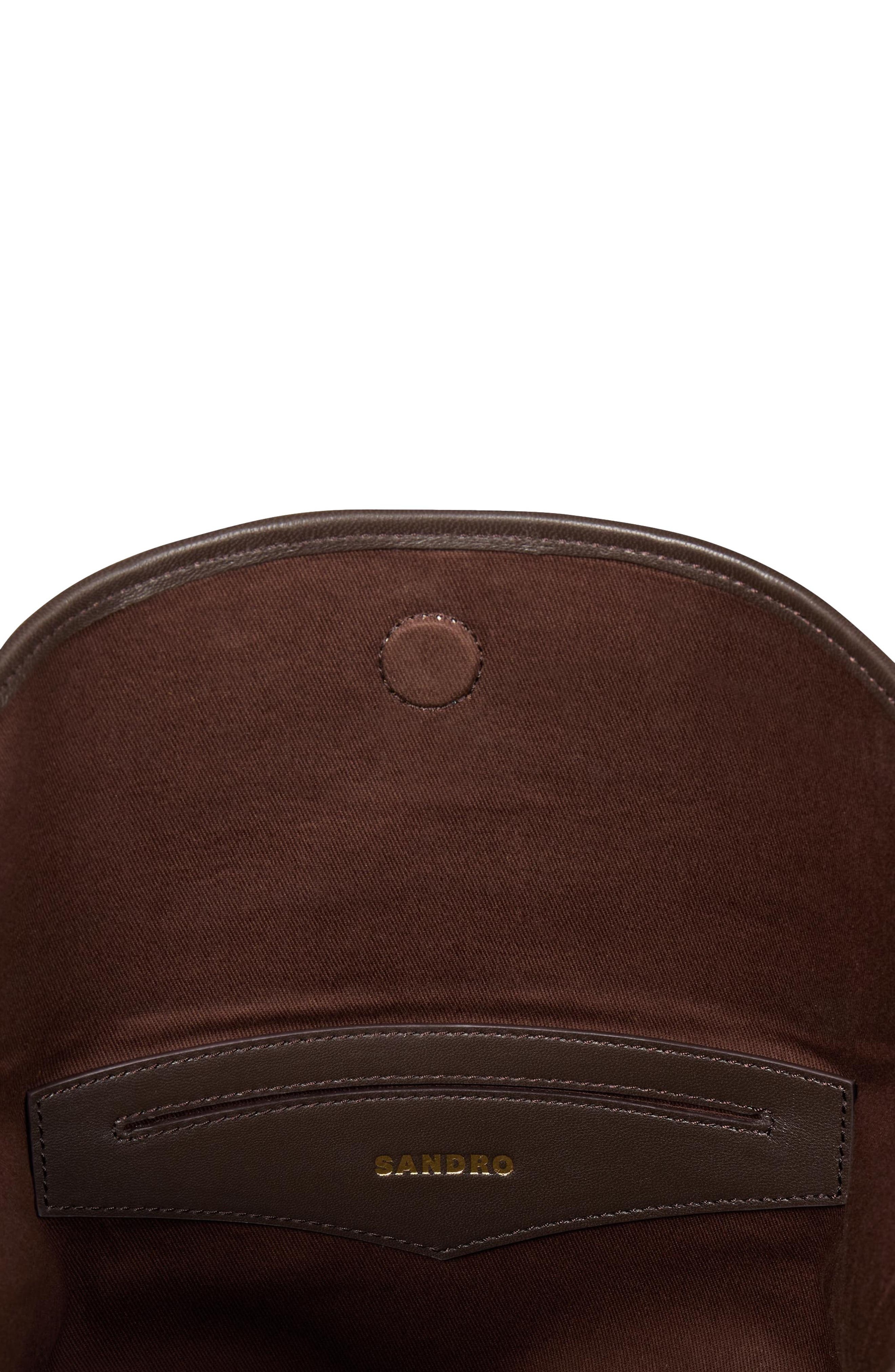 SANDRO Suede and leather bucket bag TANGOSO in Camel at Nordstrom - 5