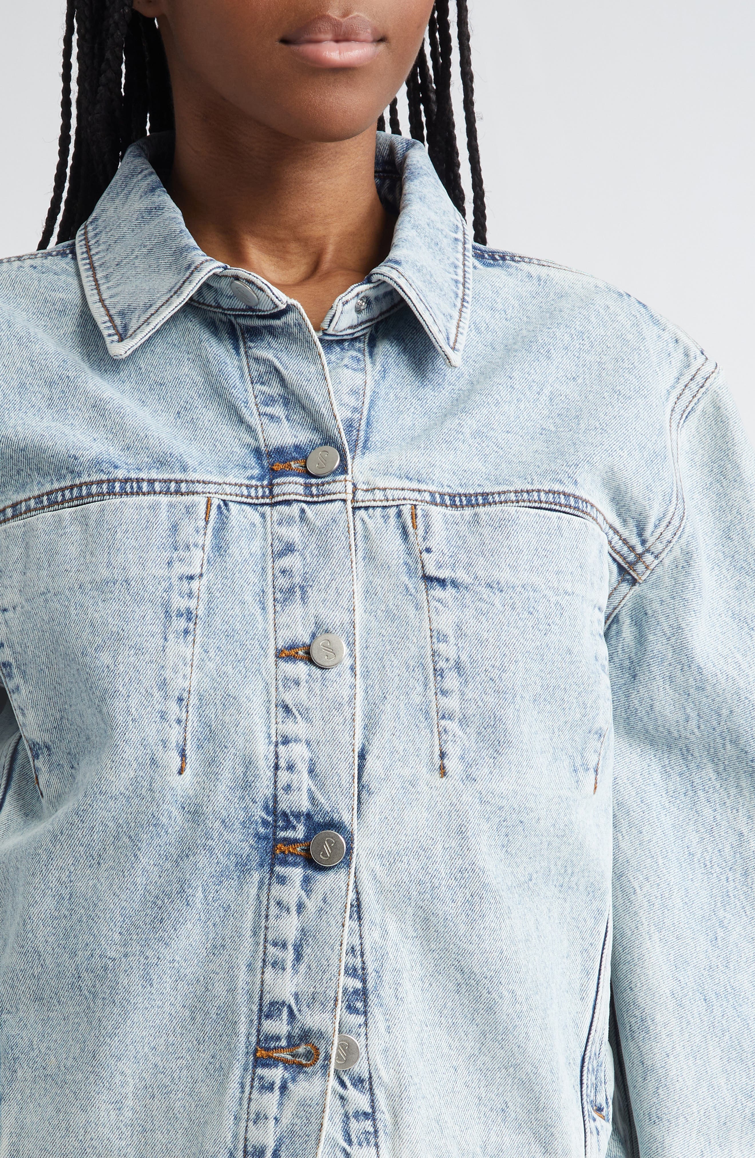 Proenza Schouler Lawrence Denim Jacket in Classic Wash at Nordstrom - 5