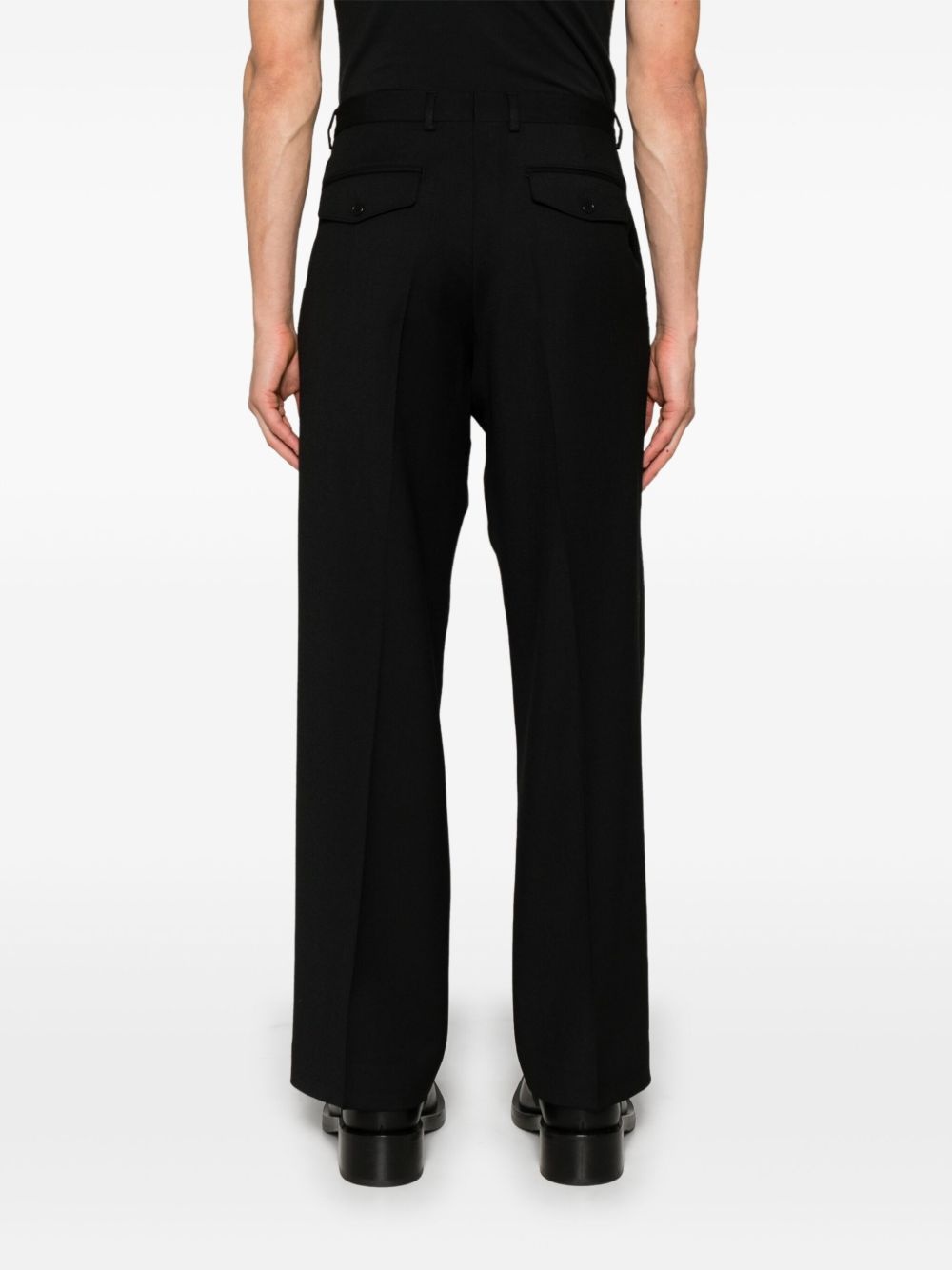 wide-leg pleated trousers - 4