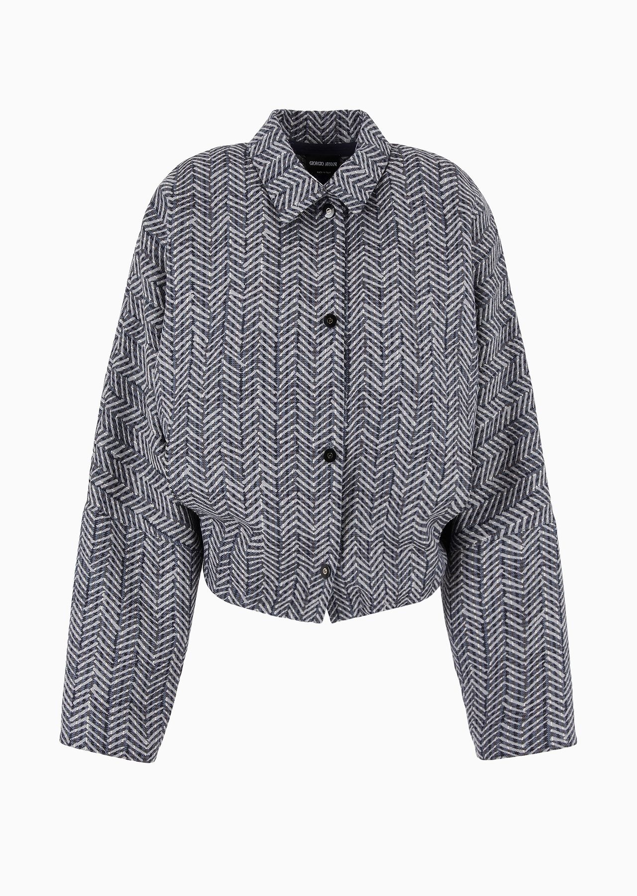 Virgin wool gabardine chevron blouson - 1