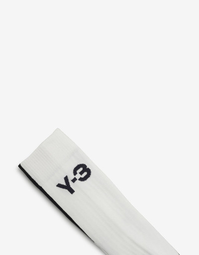 Y-3 White Contrast Stripe Logo Socks outlook