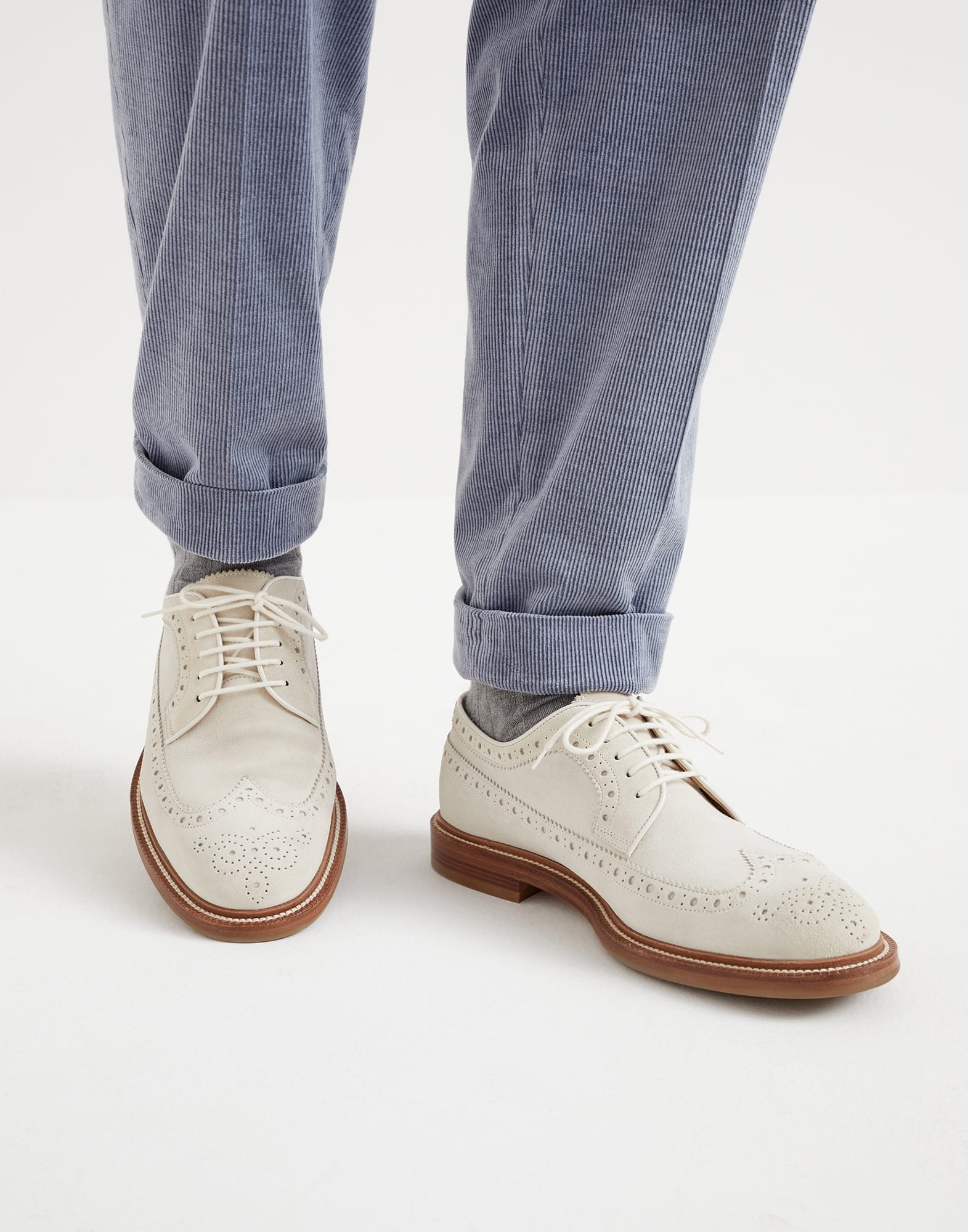 Suede longwing brogues - 4
