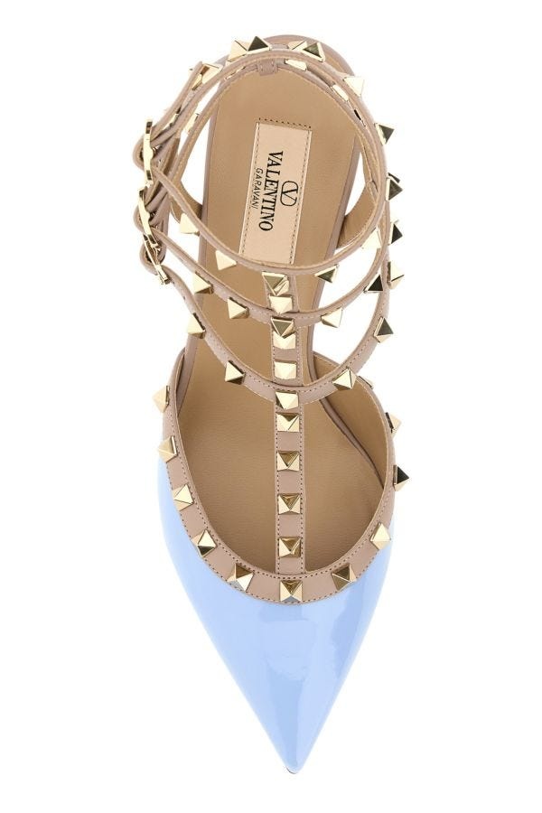 Two-tone leather Rockstud pumps - 4