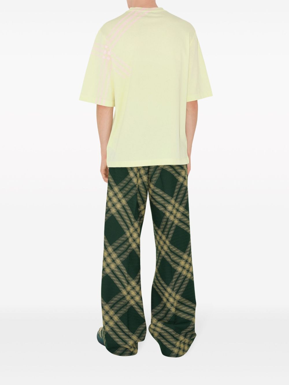 check-print cotton T-shirt - 4