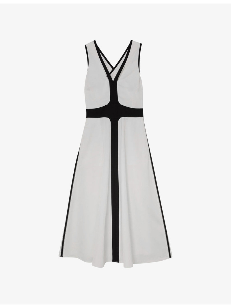 Nova Cross-Back Linen-Blend Midi Dress 1