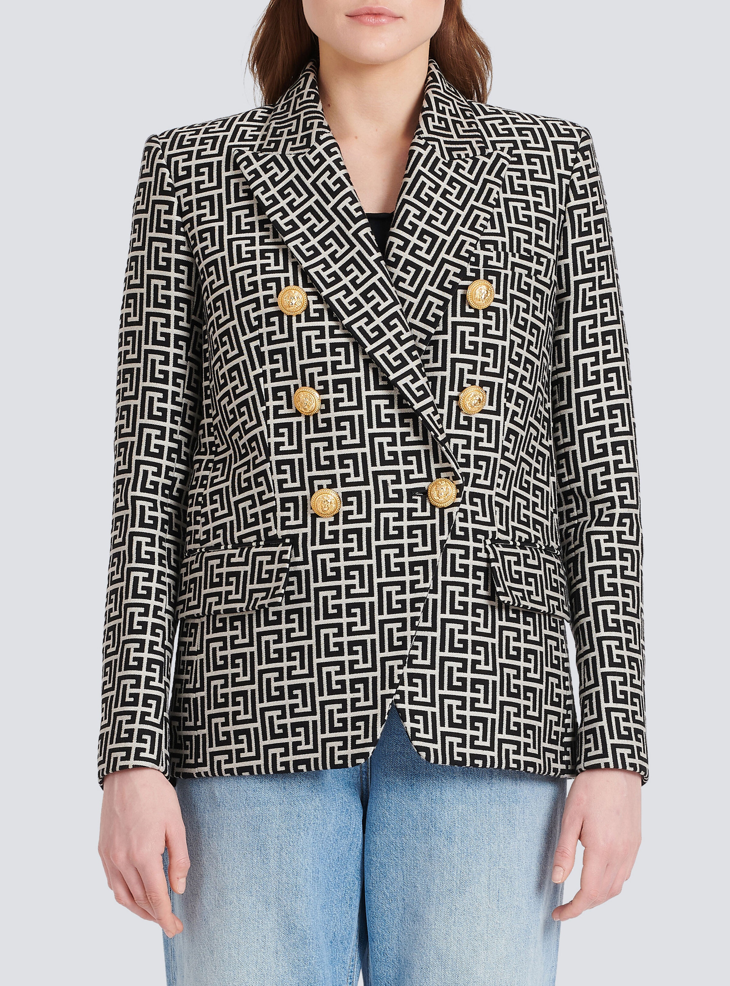 Double-buttoned jacquard jacket - 6