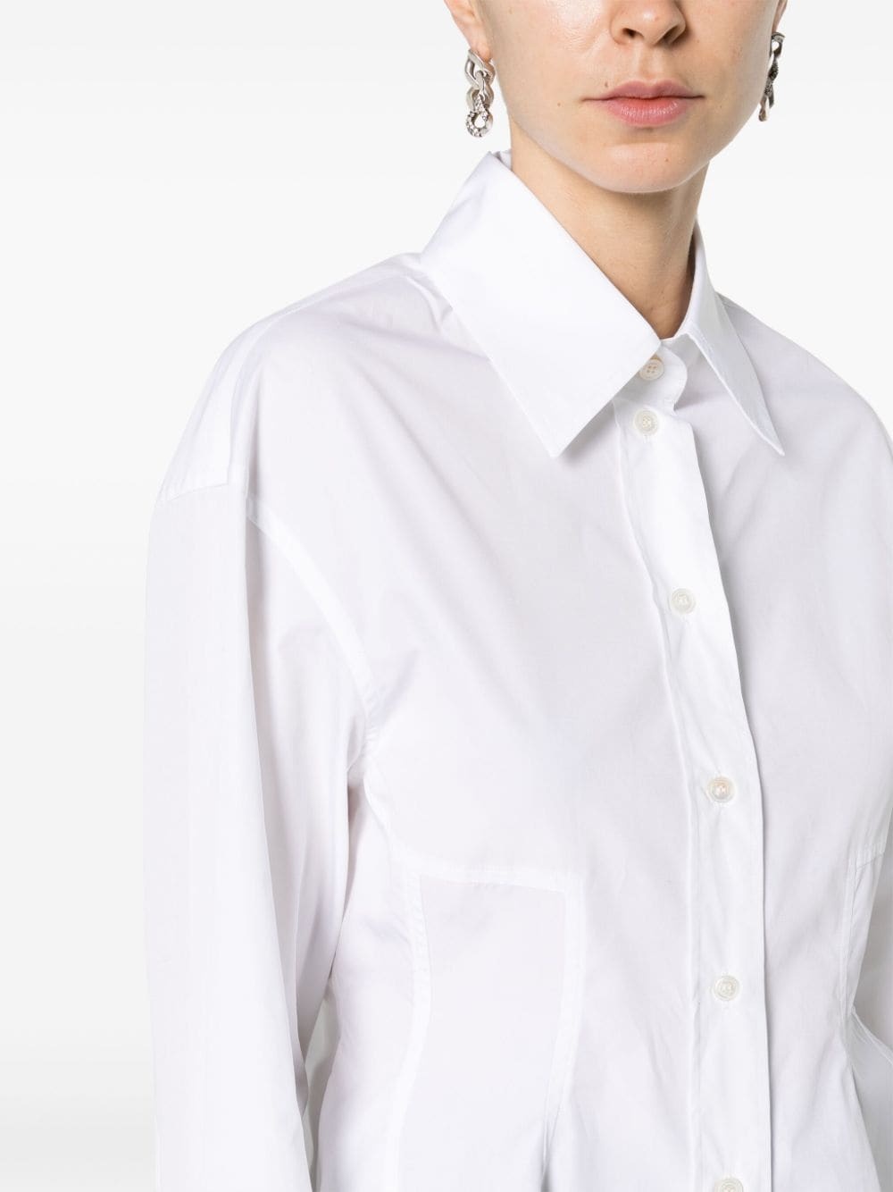 peplum-waist cotton shirt - 5