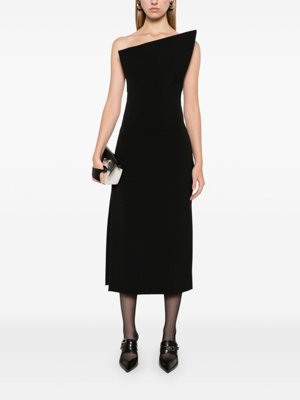 asymmetric midi dress - 2