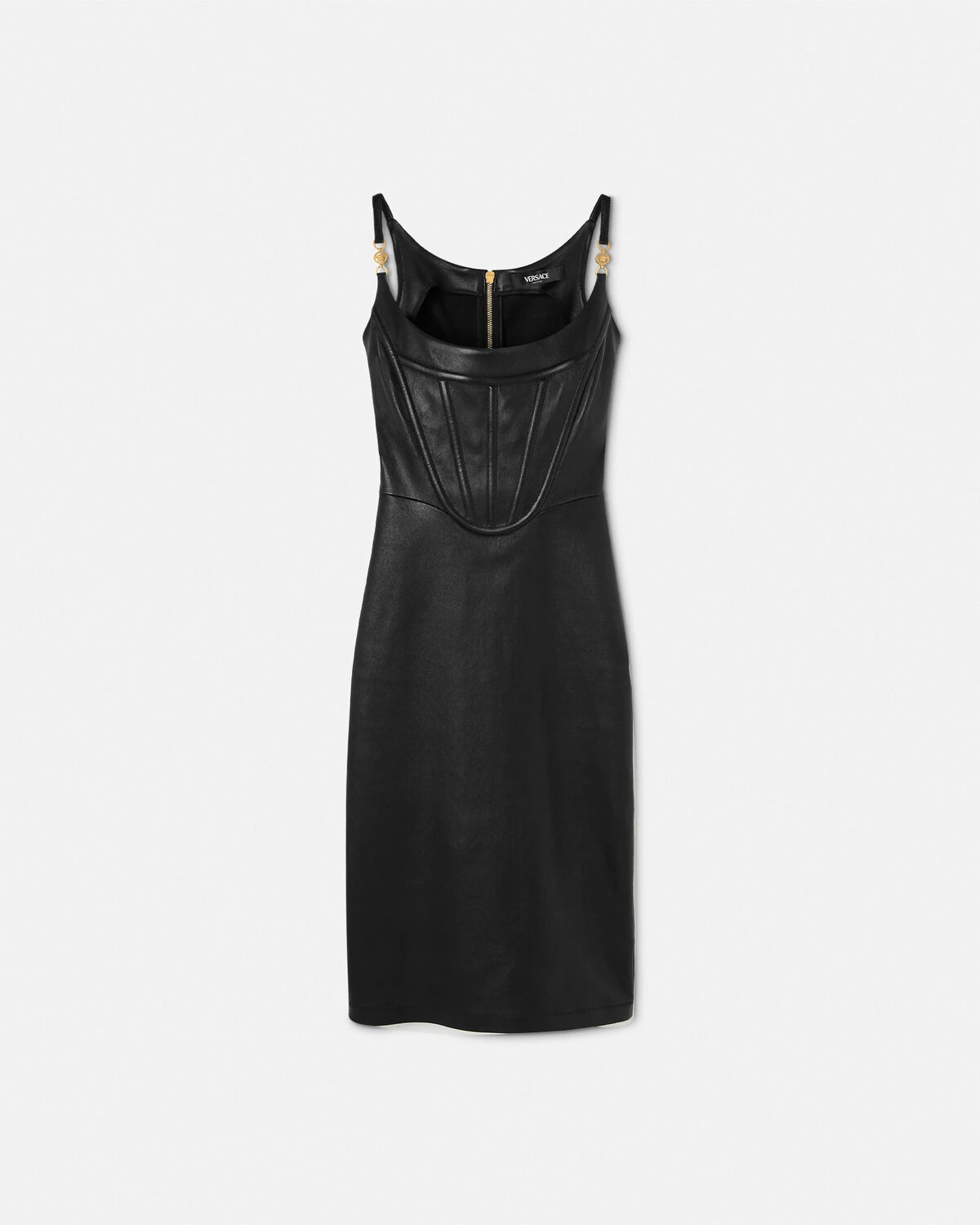 Medusa '95 Corset Leather Midi Dress - 1