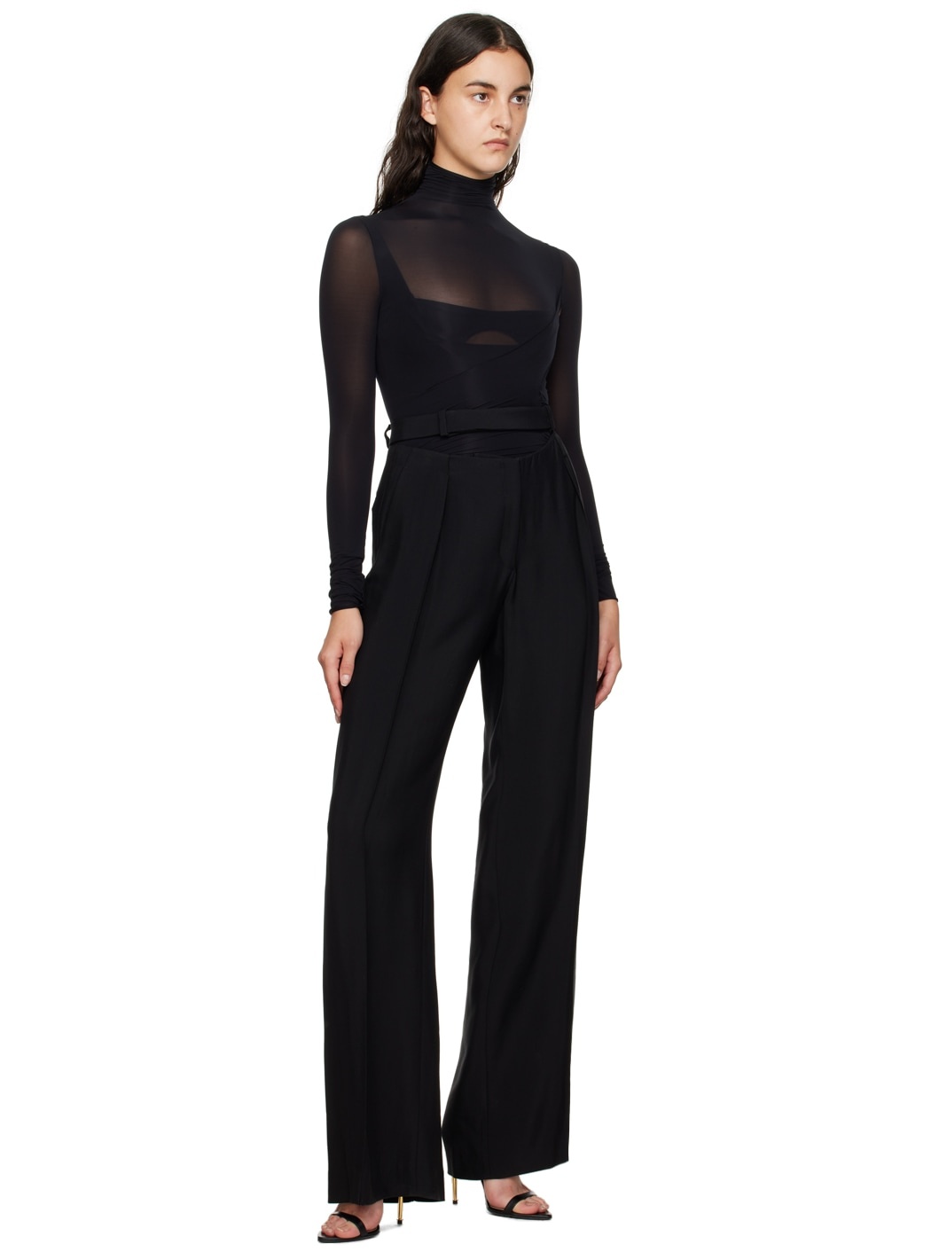 Black Ruched Bodysuit - 5