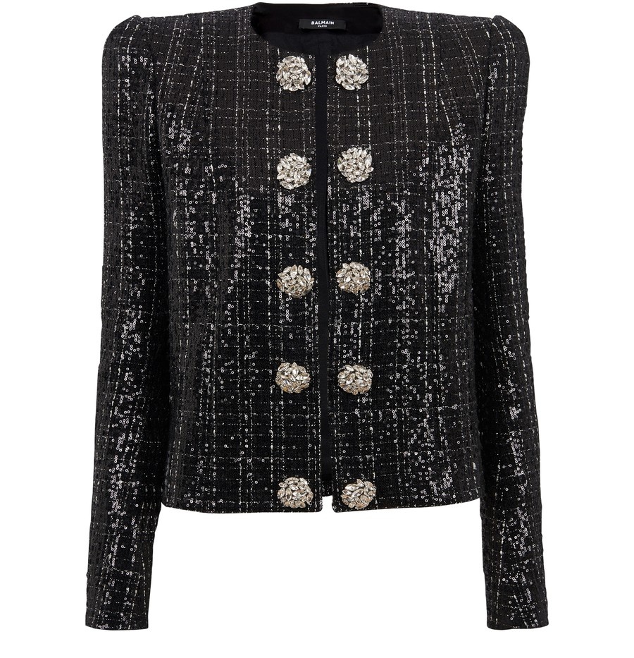 Sequined Tweed Jacket - 1