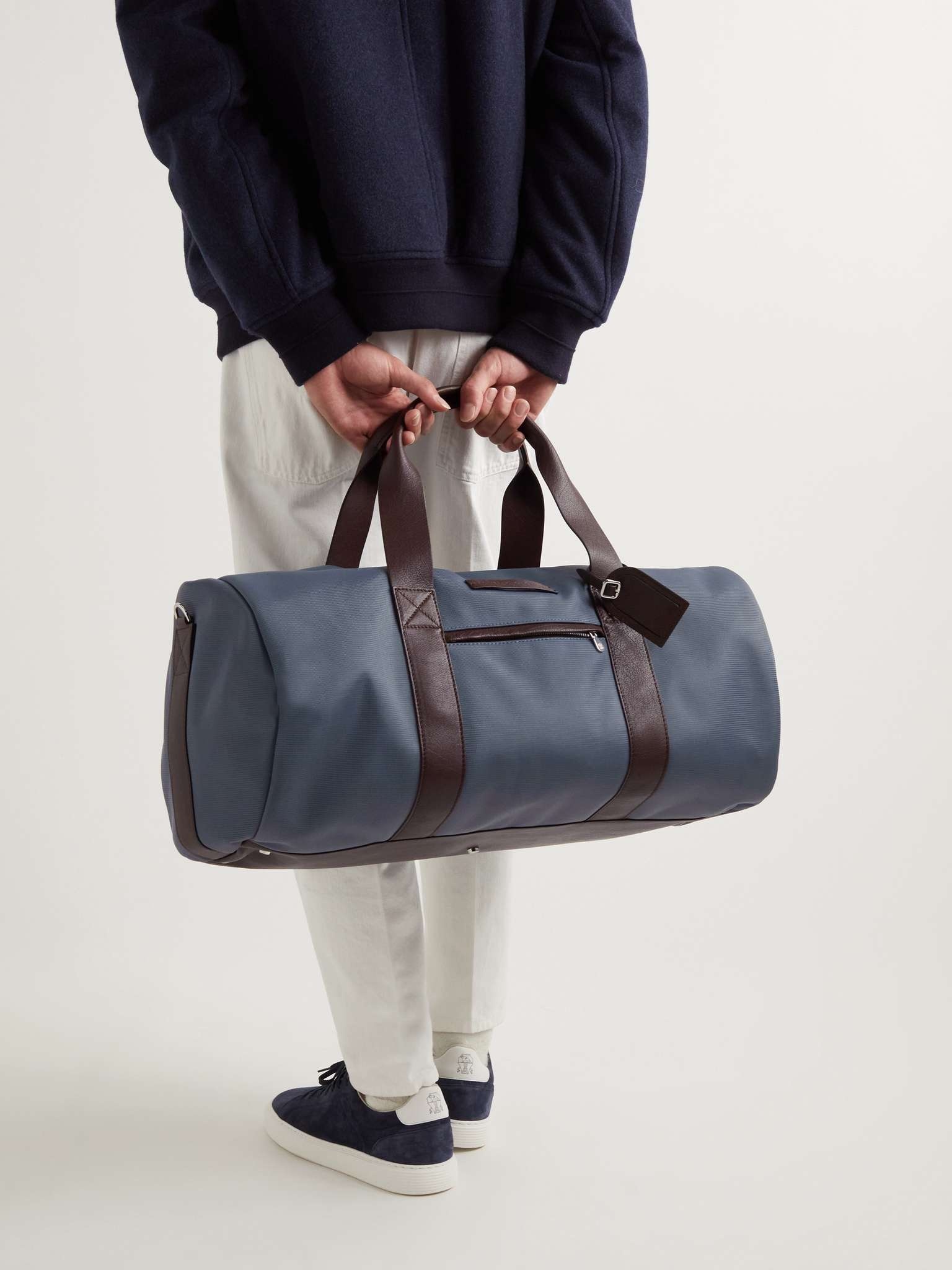 Leather-Trimmed Nylon Holdall - 2