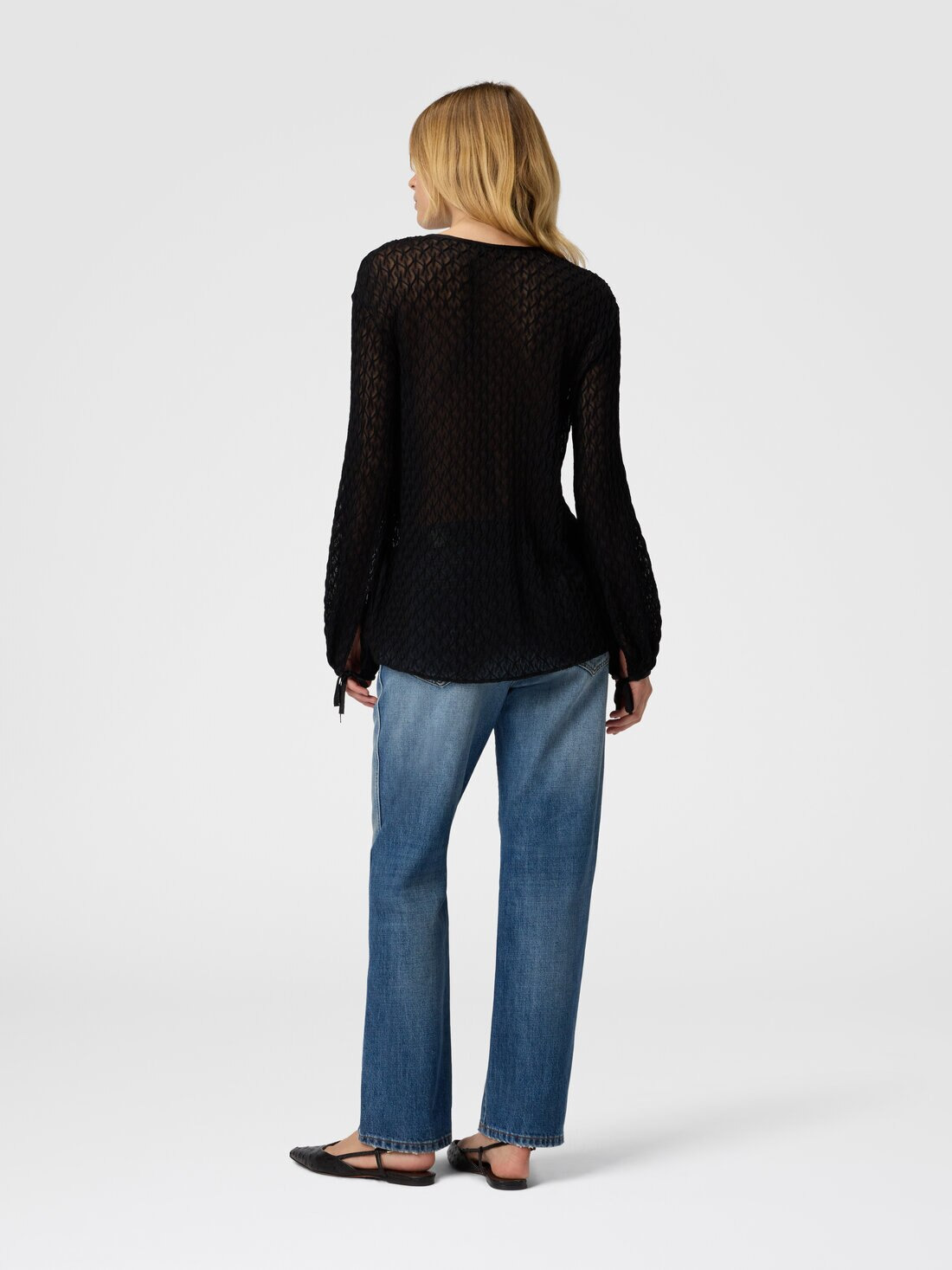 Crew Neck Blouse in Wool Blend - 3