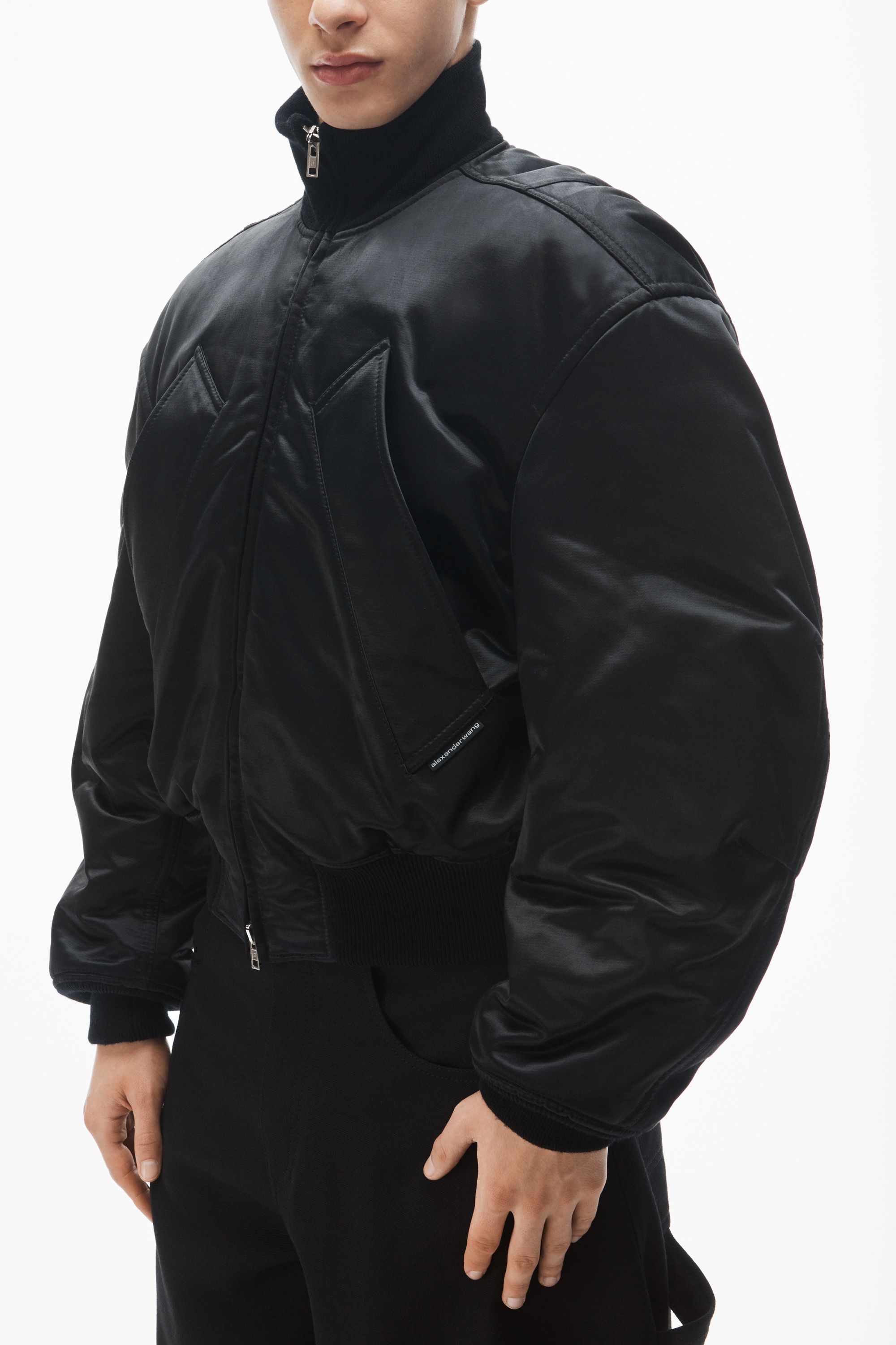 bomber jacket in sateen - 3