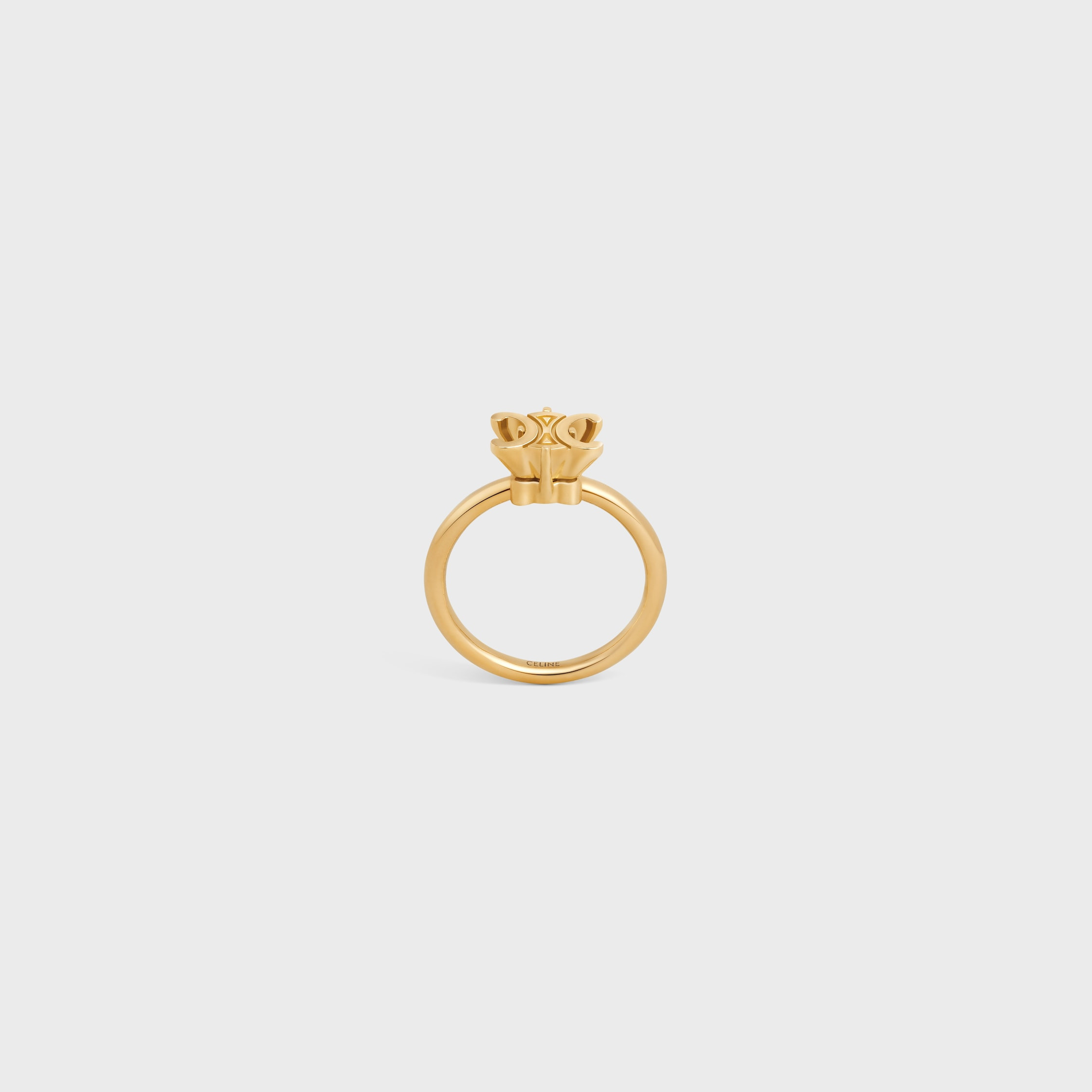Triomphe Solitaire Ring in Brass with Gold Finish - 1