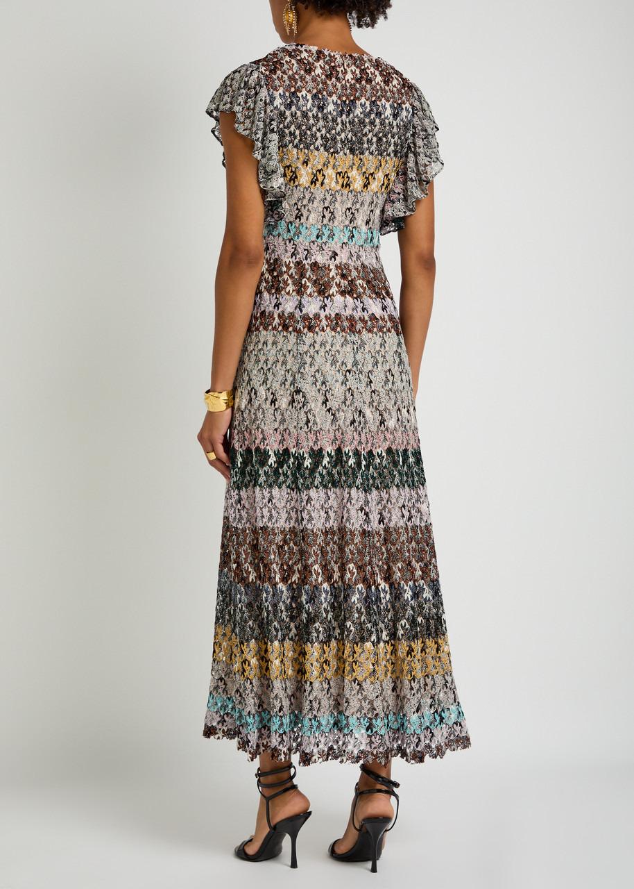 Missoni Striped Metallic-knit Midi Dress - 3