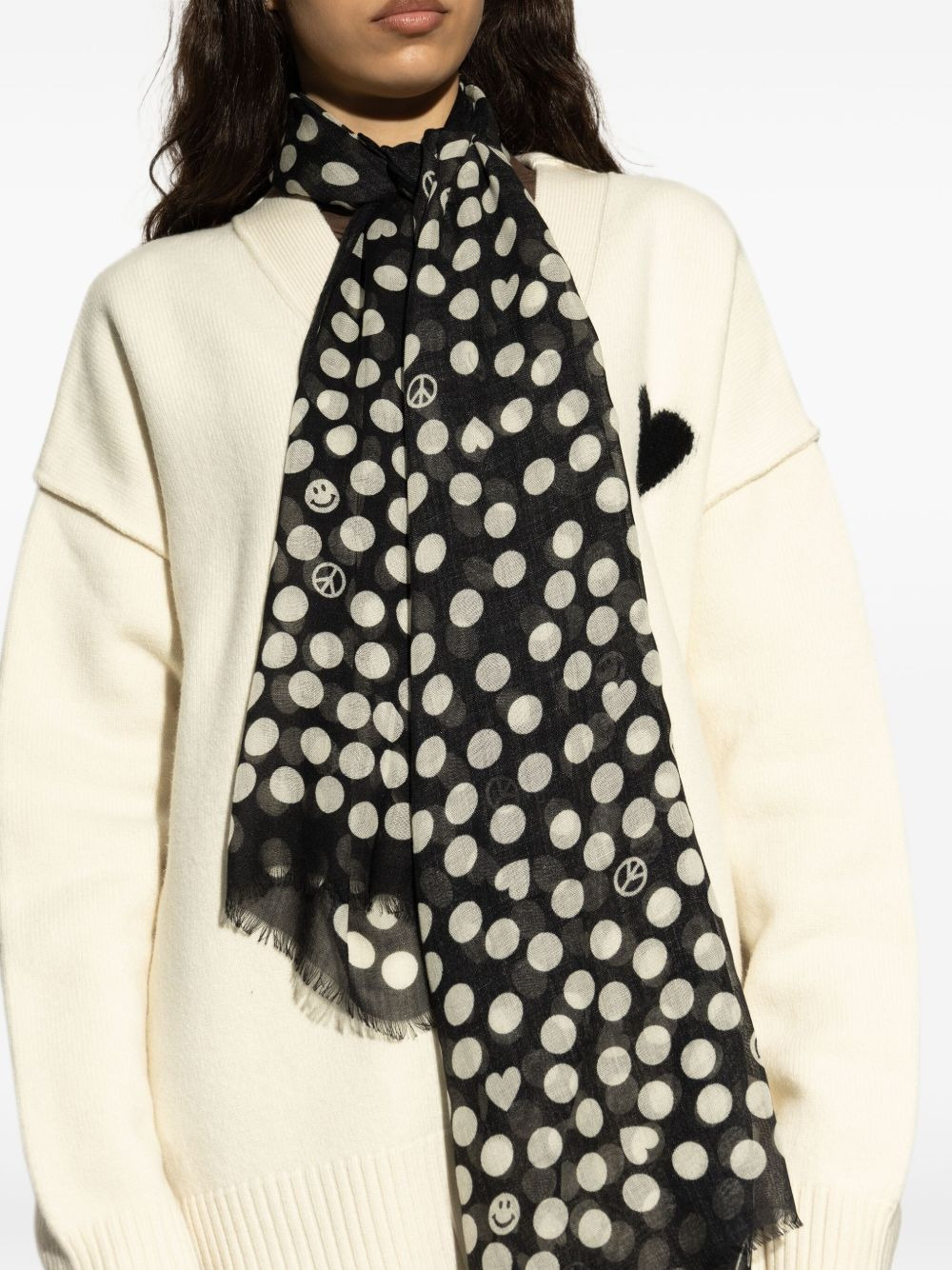 polka-dot pattern scarf - 4