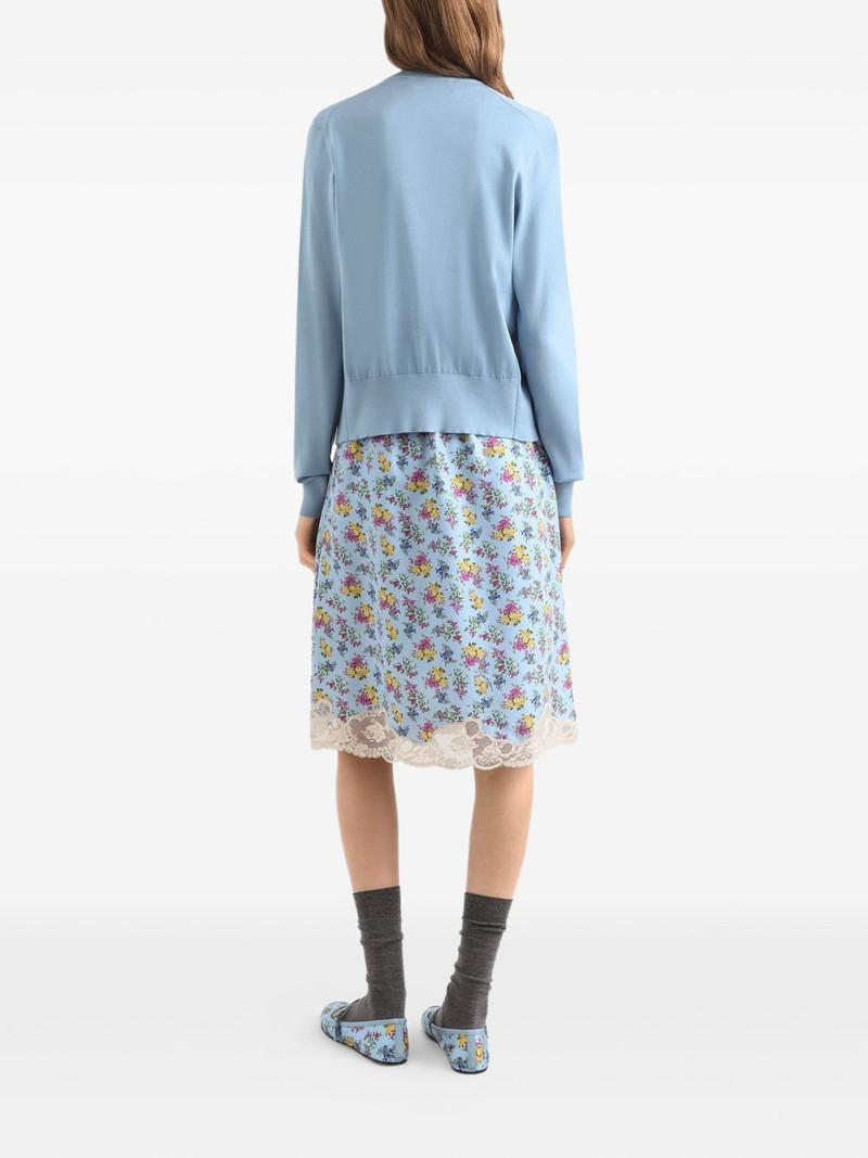 floral-print lace midi skirt 5