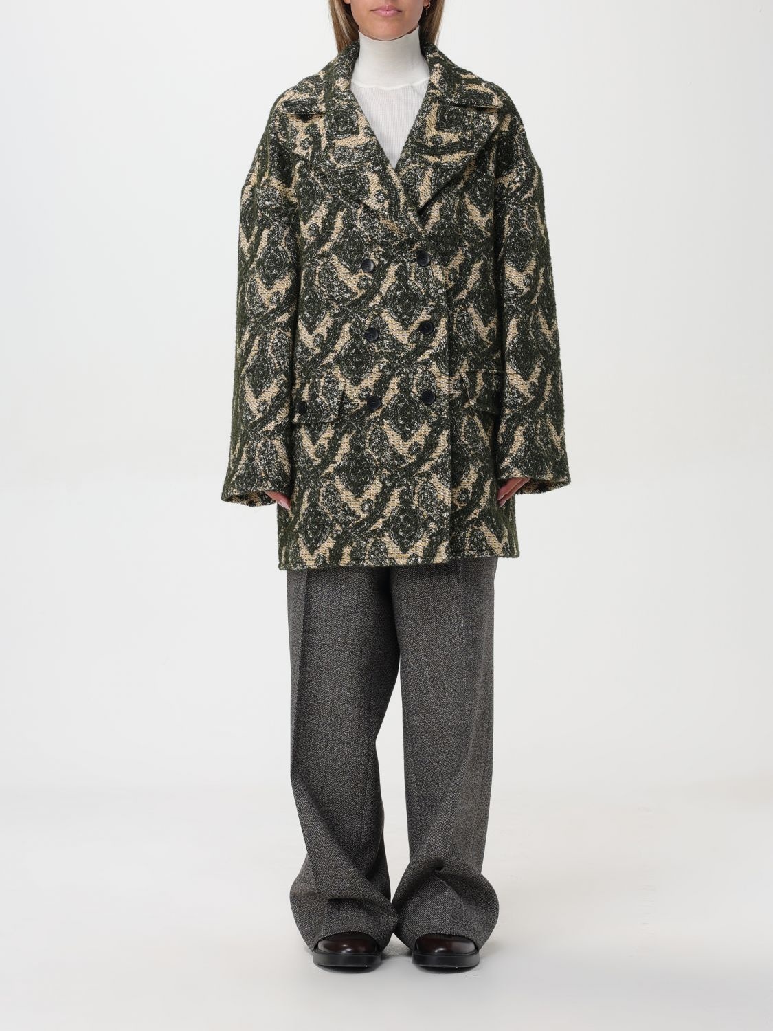 Etro Coat woman Etro giglio REVERSIBLE