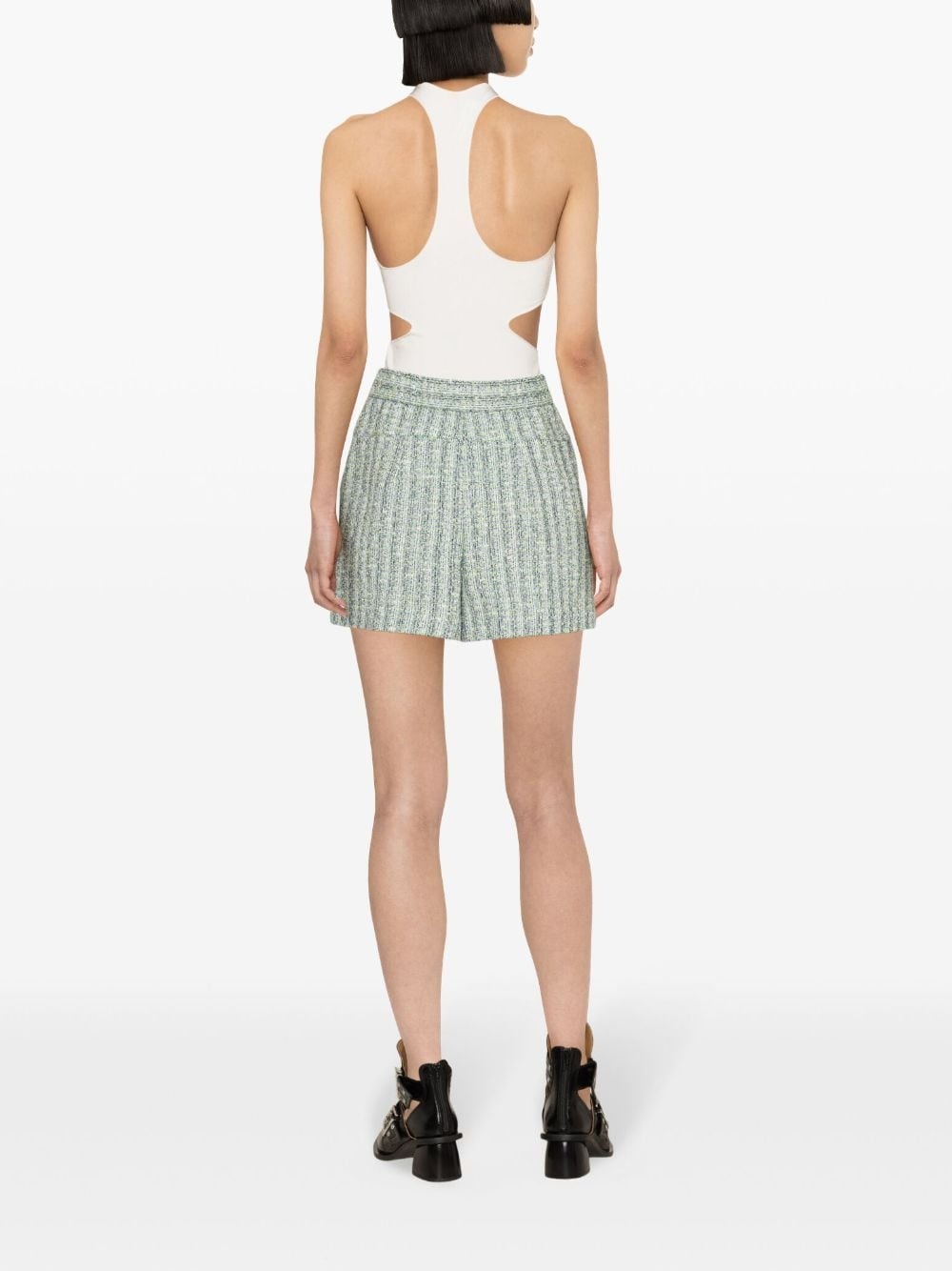 high-waist tweed shorts - 4