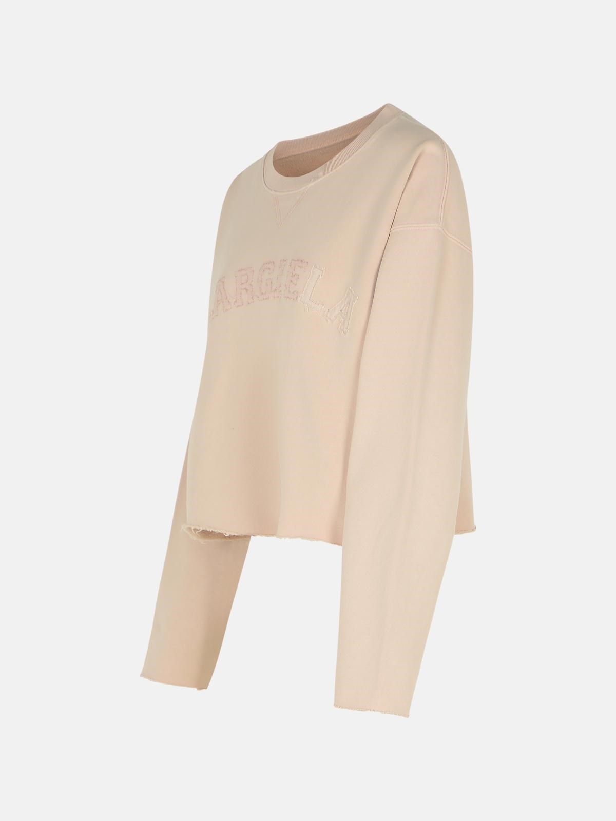 REVERSE' COTTON SWEATSHIRT NUDE - 2