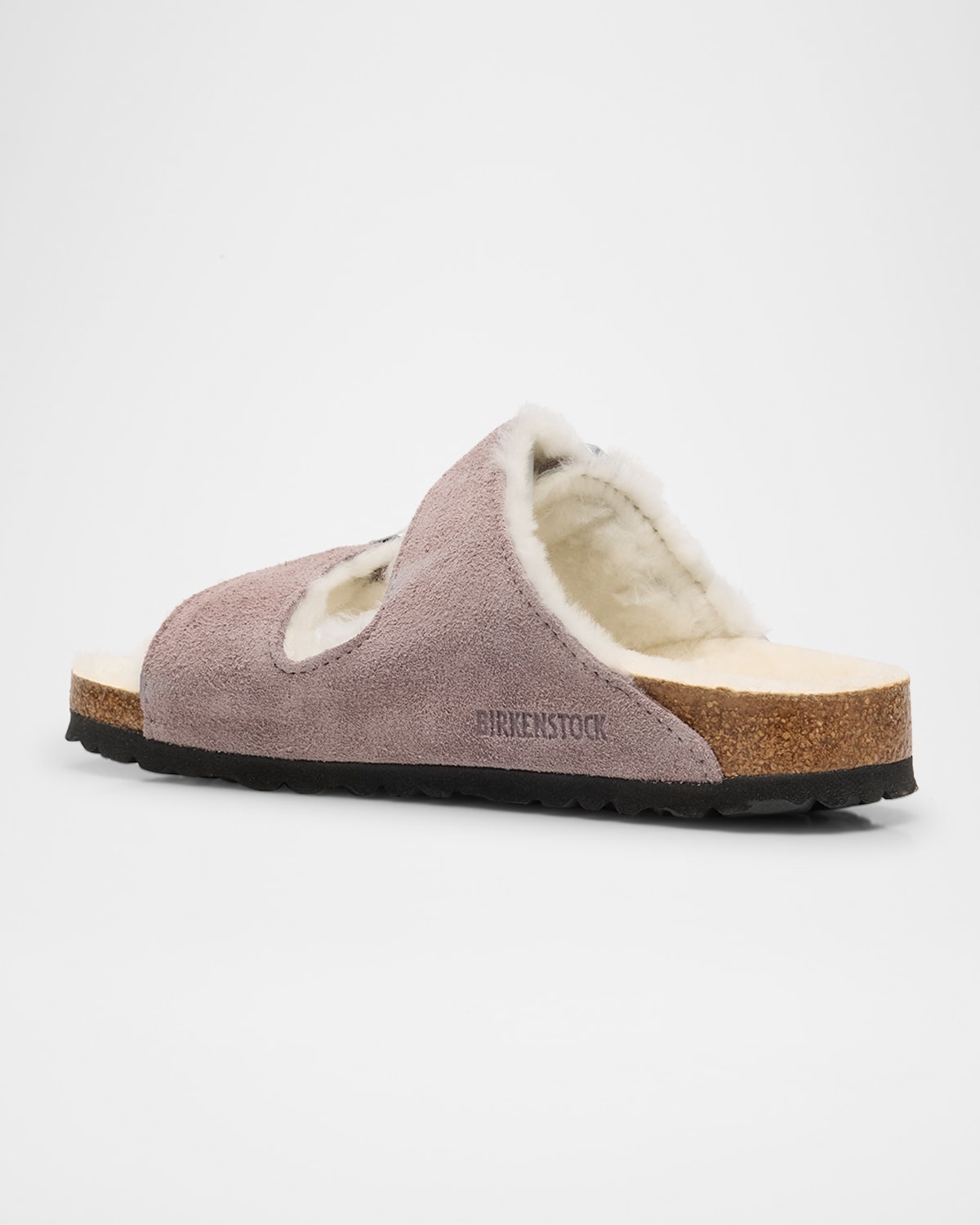 Arizona Suede Shearling Dual-Buckle Slide Sandals - 2