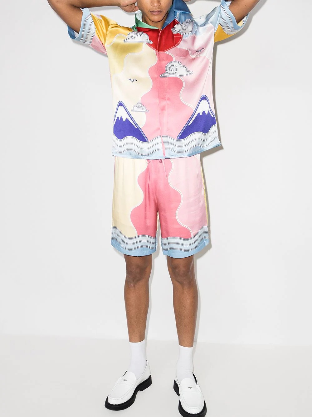 Soleil Levant silk shorts - 5