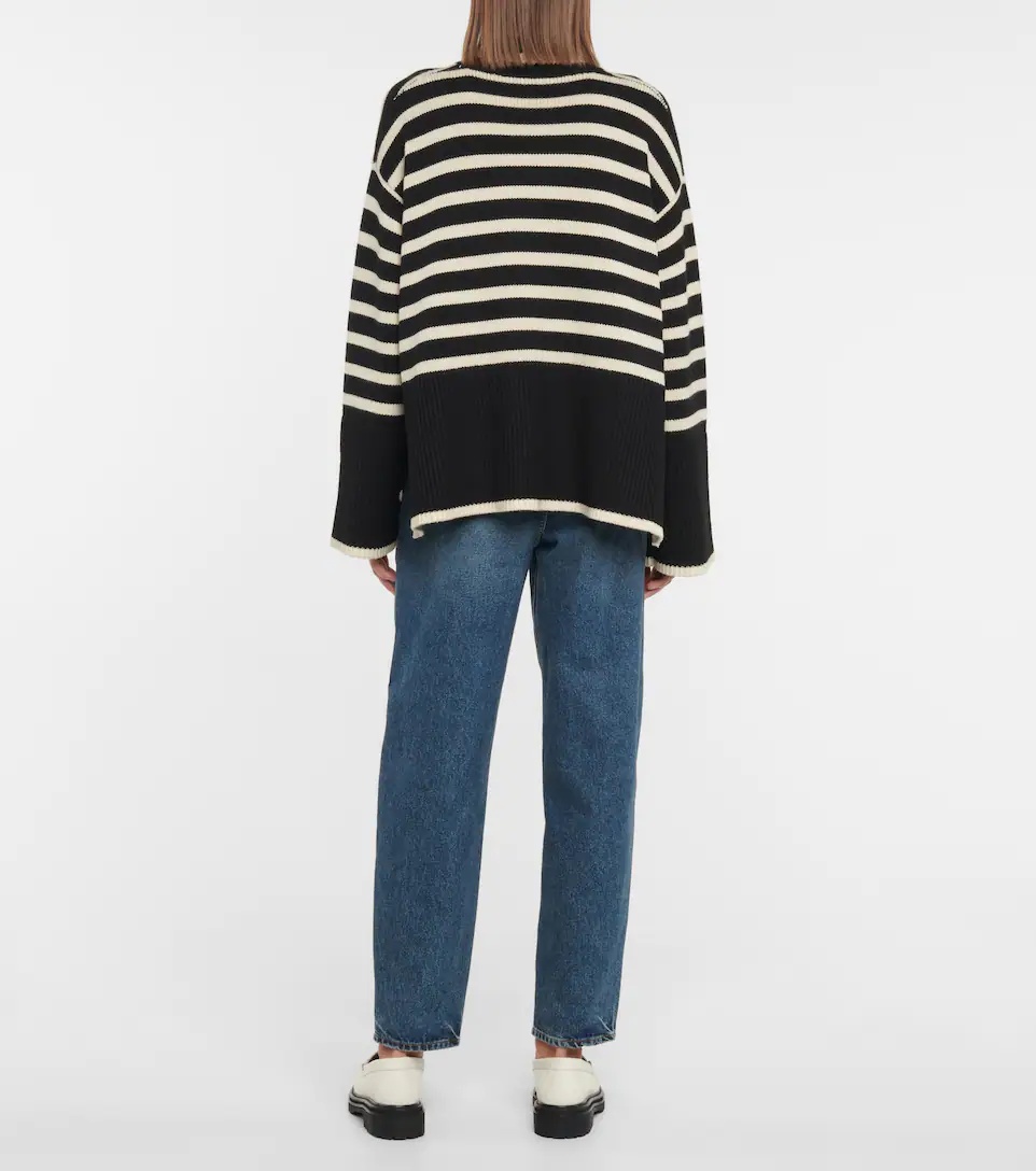 Striped turtleneck wool-blend sweater - 3