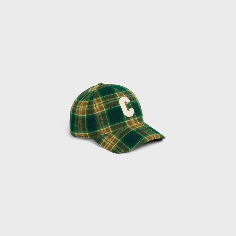 INITIAL SNAPBACK CAP IN CHECKED WOOL 1