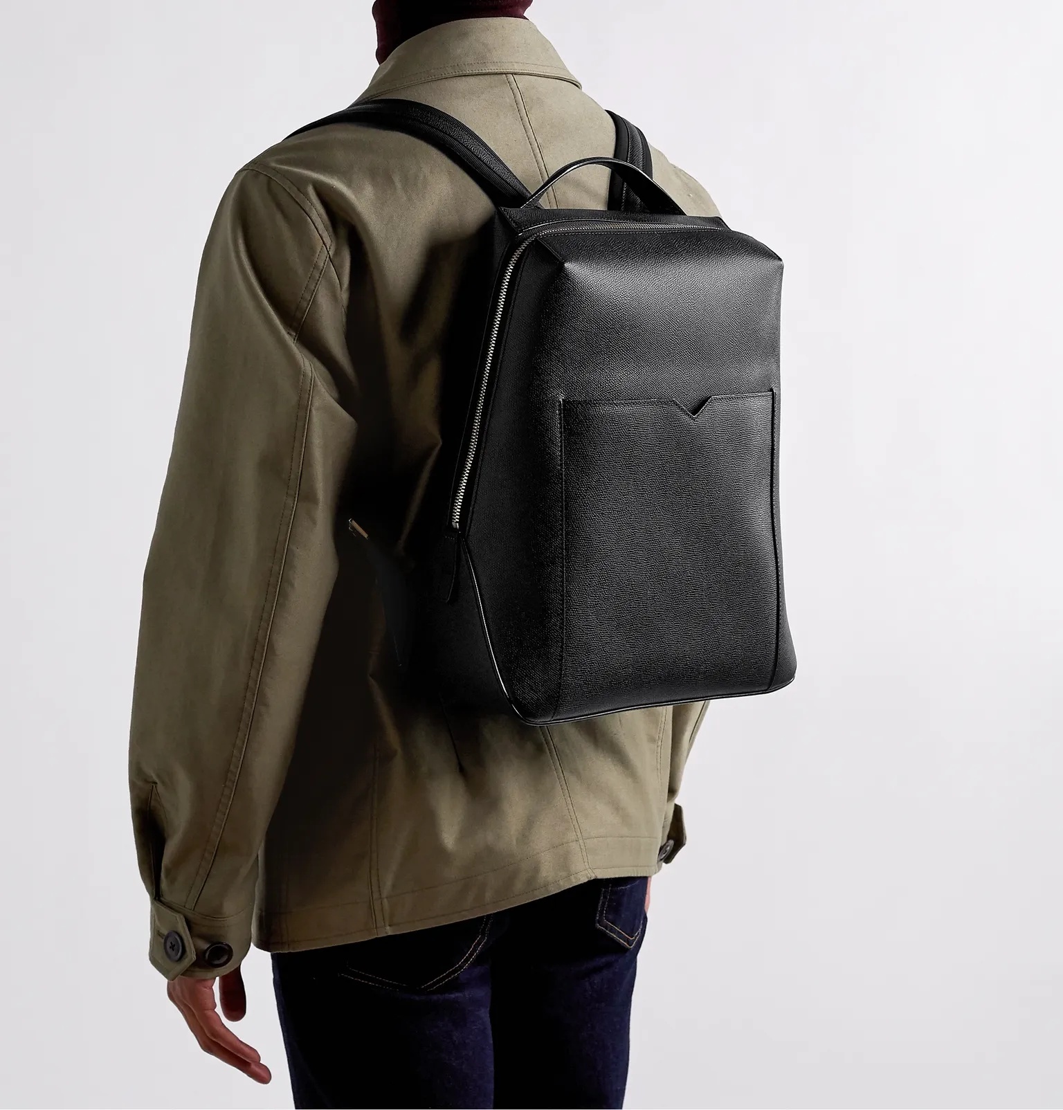 Textured-Leather Backpack - 2