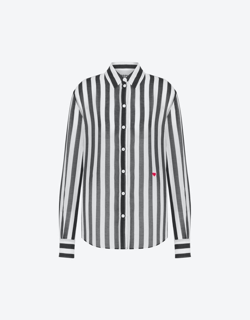 ARCHIVE STRIPES COTTON 및 실크 몰린 SHIRT 1