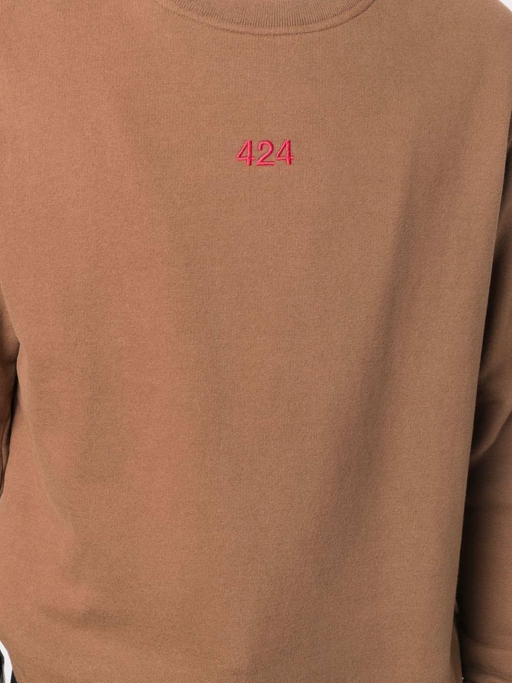 logo-print crew neck sweatshirt - 5