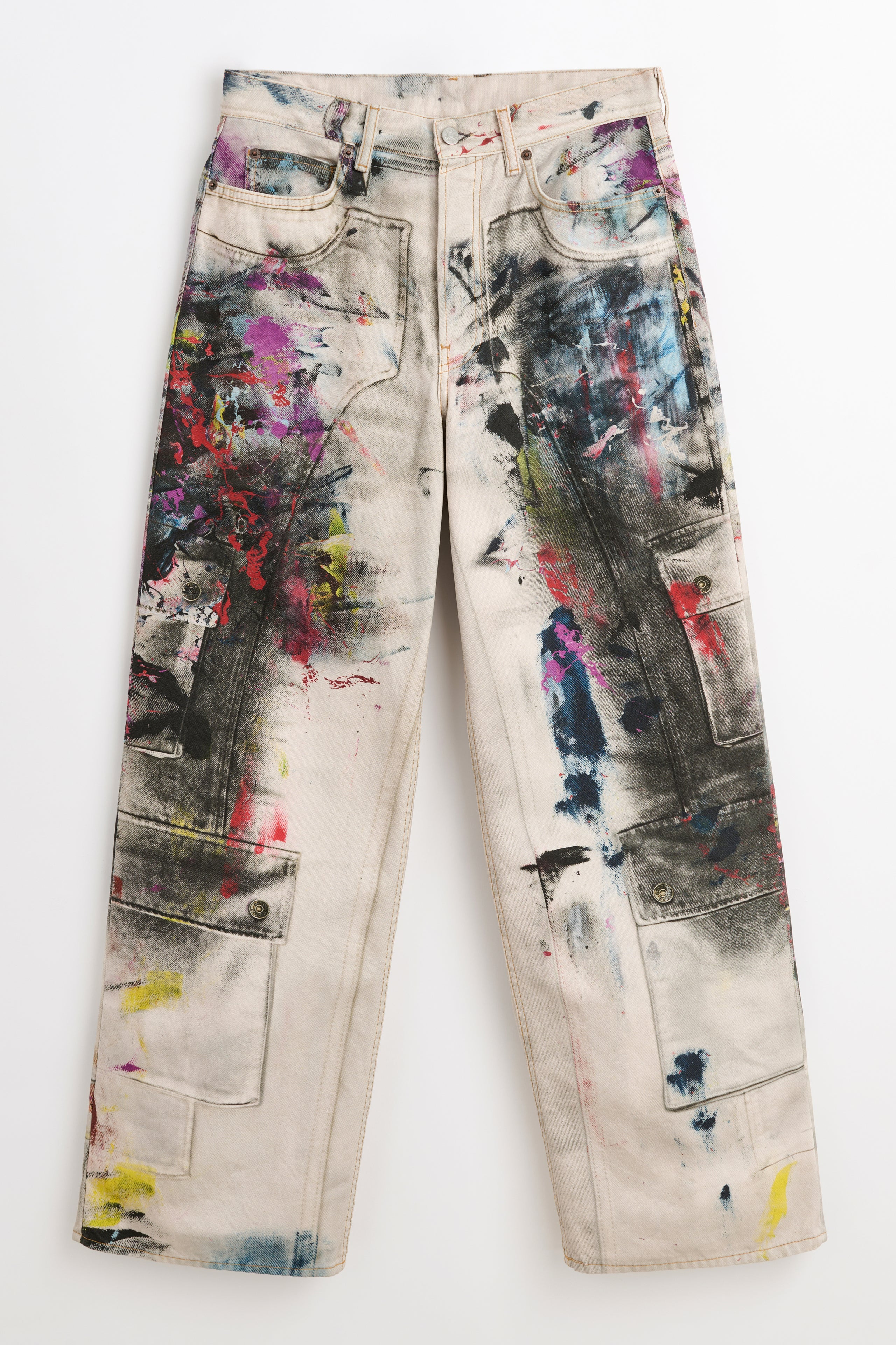 ACNE STUDIOS 1981 BAGGY FIT JEANS WHITE / MULTI - 7