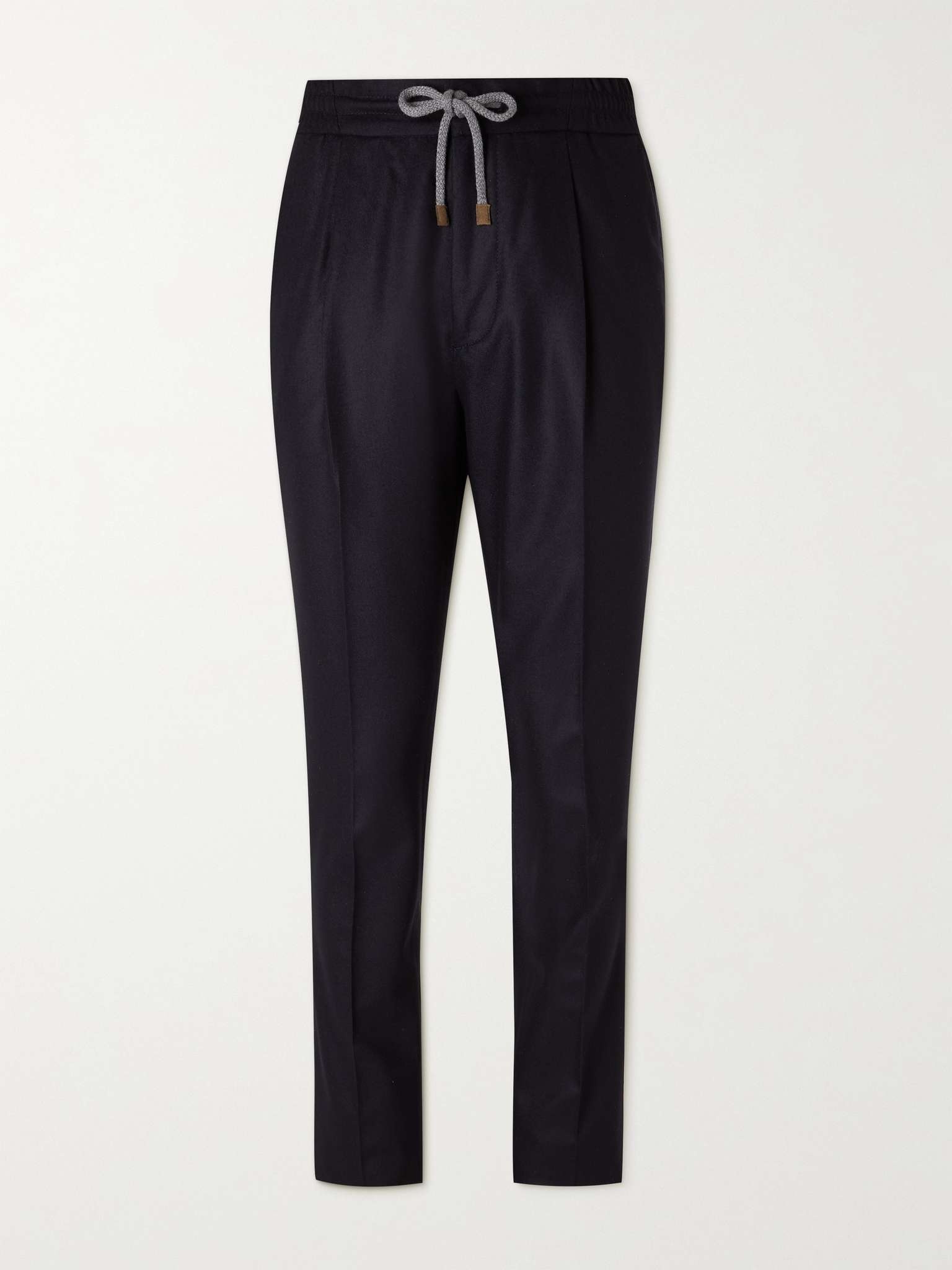 Brushed Virgin Wool-Twill Drawstring Trousers - 1