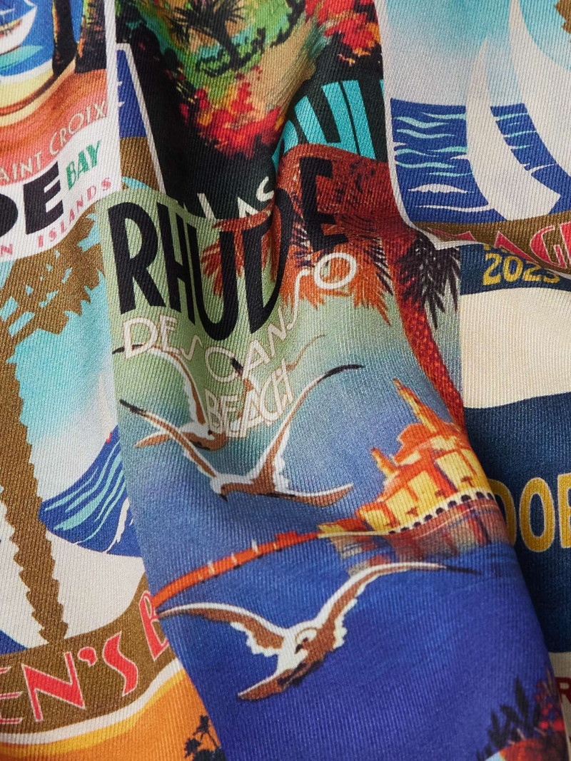 Postcard Camp-Collar Printed Silk-Twill Shirt 4