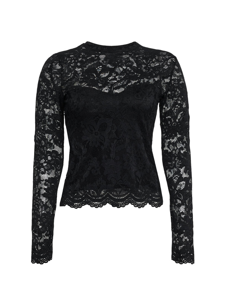 Women's Clayton Floral Lace Top - Black 1