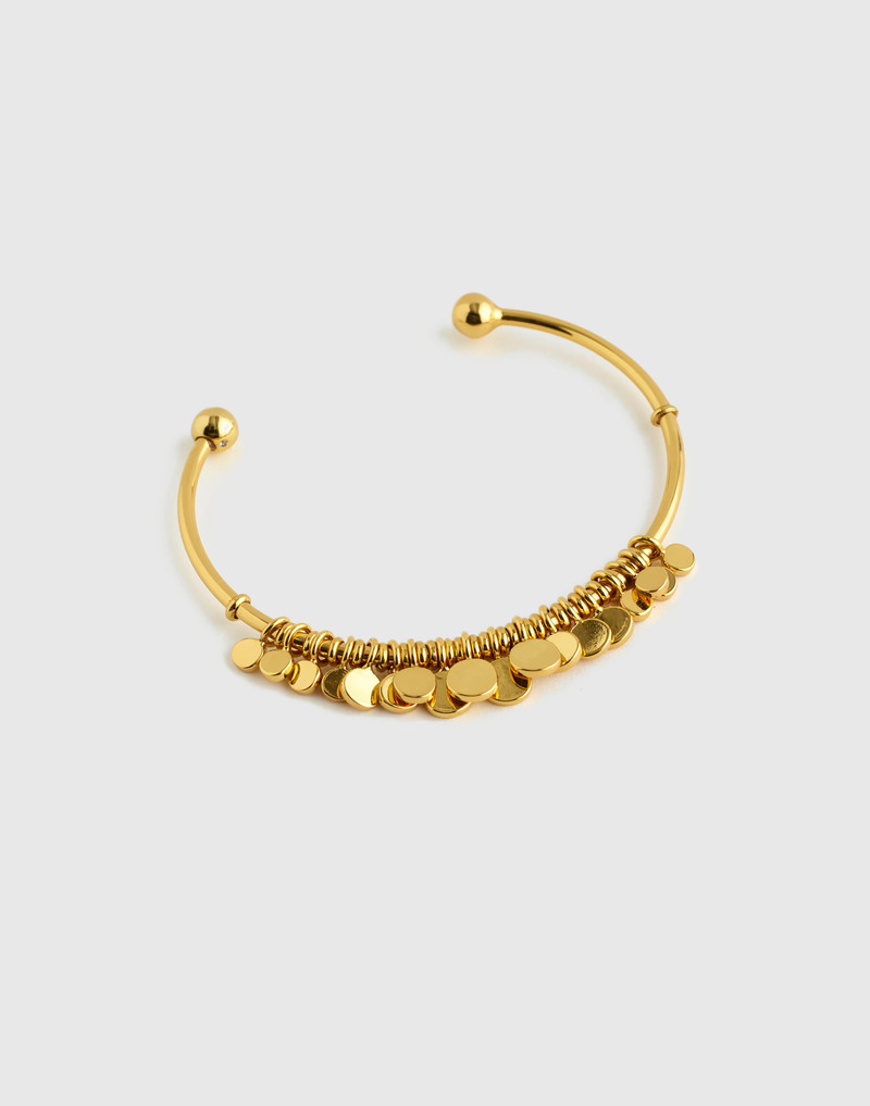 Coin Cluster Wire Cuff Bracelet 1