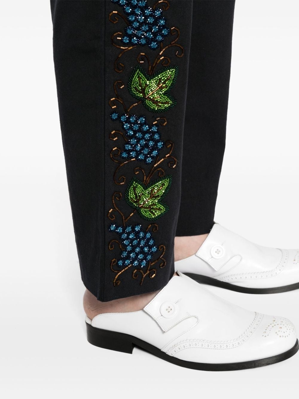 Beaded Concord embroidered trousers - 5