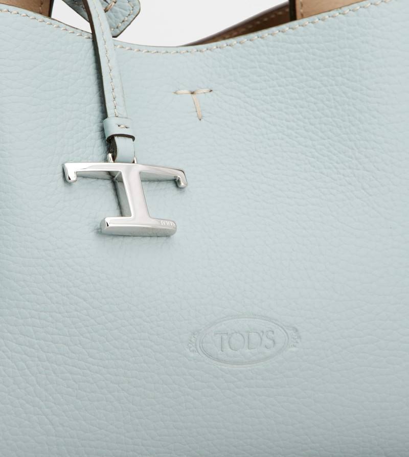 BAG IN LEATHER MICRO - LIGHT BLUE, NATURAL 5